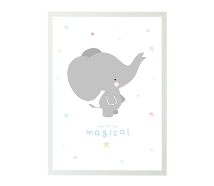 Little Lovely Company Plakat Grå Elefant - Plakater  - 8719033865259