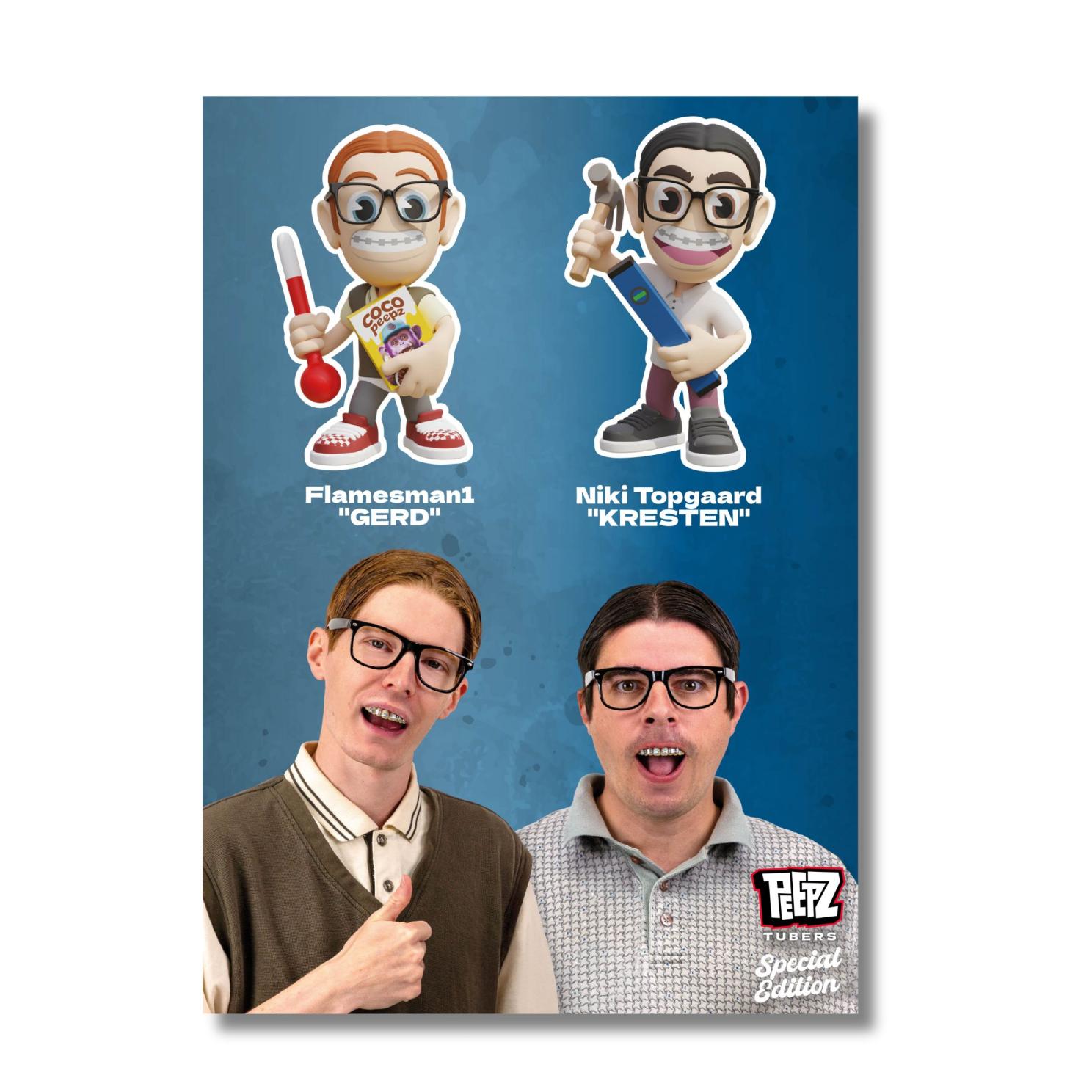 50X70CM Firstgrade Brødrene Fjeldsted Peepz Børne Plakat - 0 Plakater