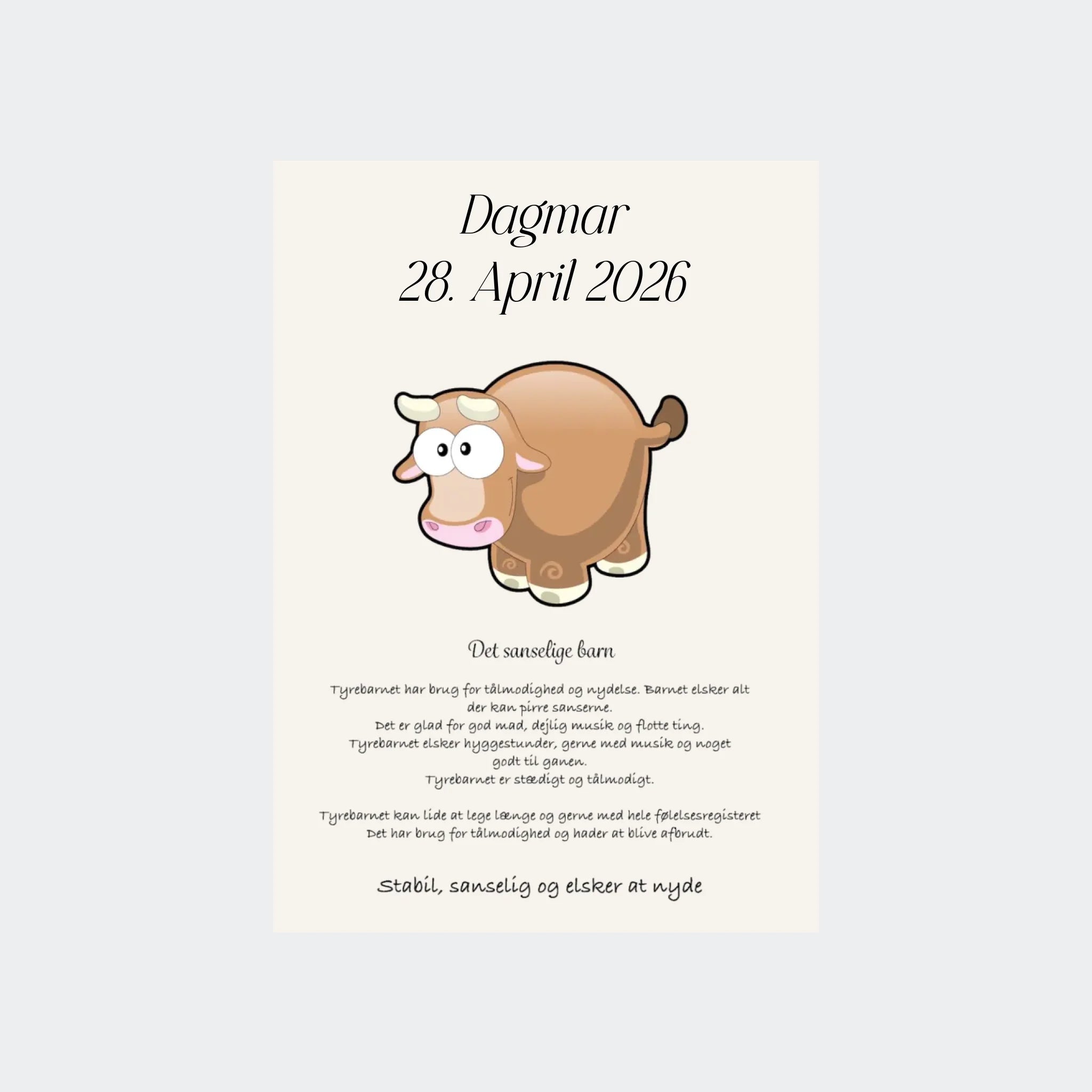Uden Ramme Plakat Med Stjernetegn Tyren Plakater 10x15 - Teeinblue Plakater