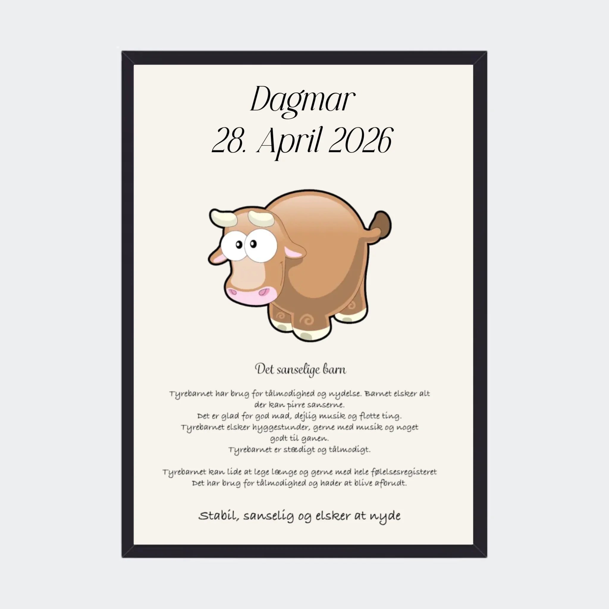 Sort Plakat Med Stjernetegn Tyren Plakater 10x15 - Teeinblue Plakater