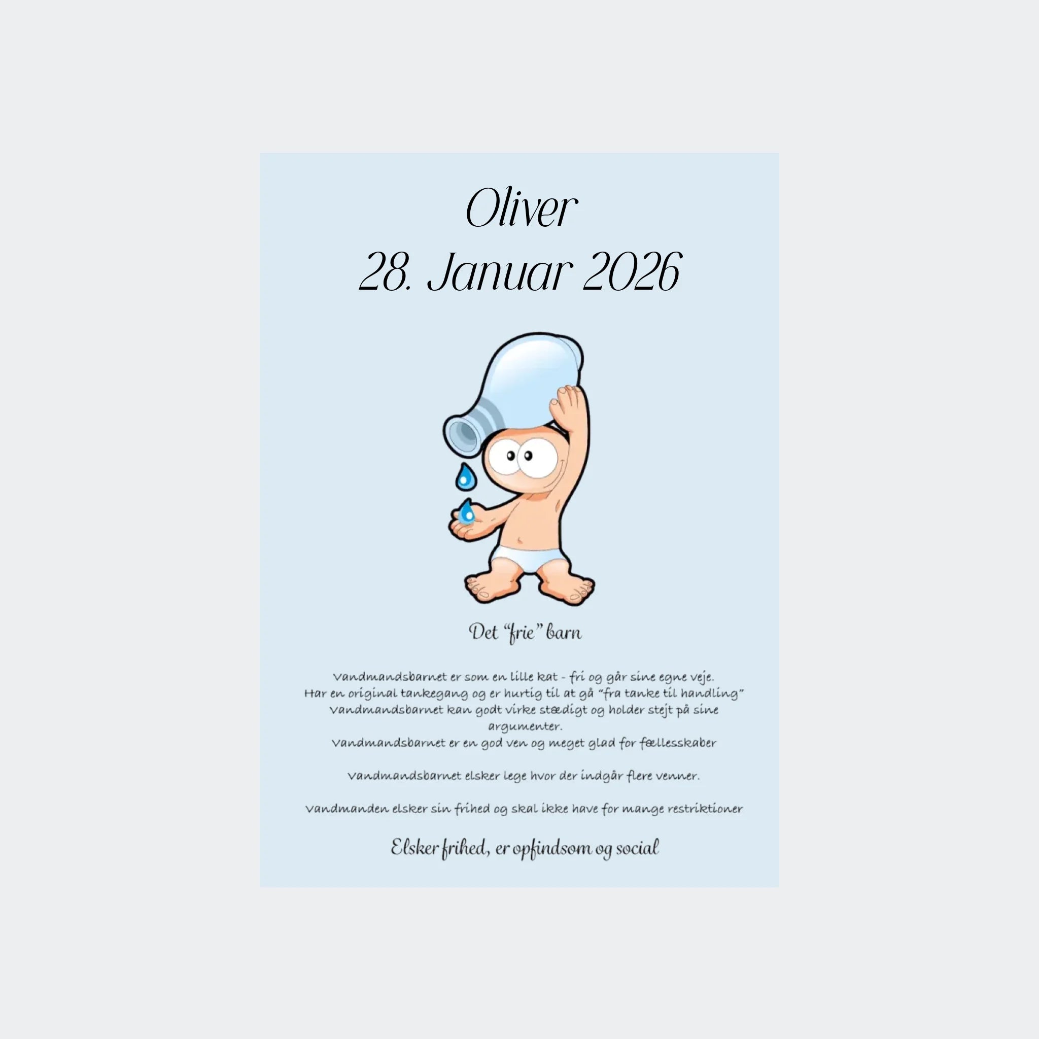 Uden Ramme Plakat Med Stjernetegn Vandmanden Plakater 10x15 - Teeinblue Plakater