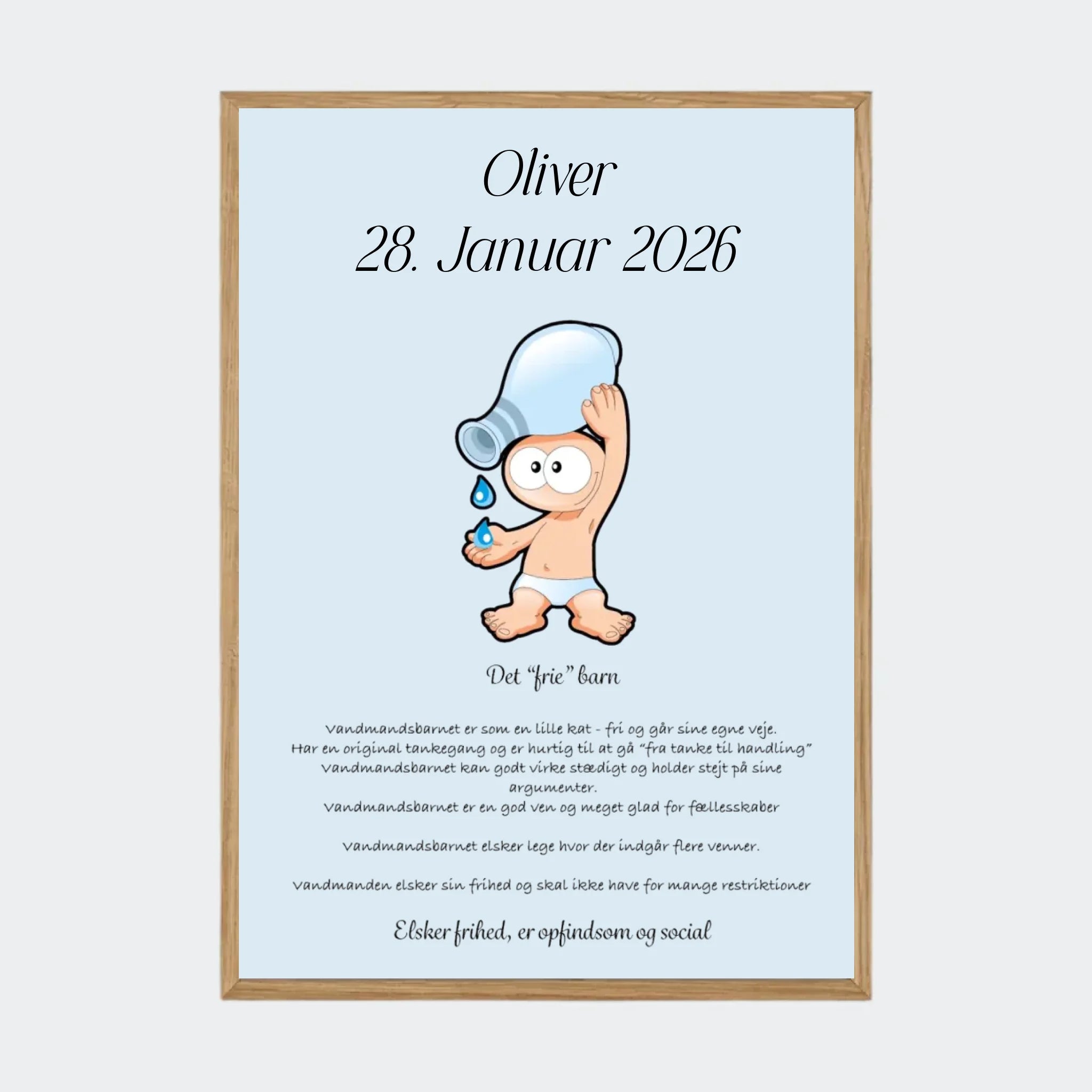 Massiv Eg Plakat Med Stjernetegn Vandmanden Plakater Massiv - Teeinblue Plakater