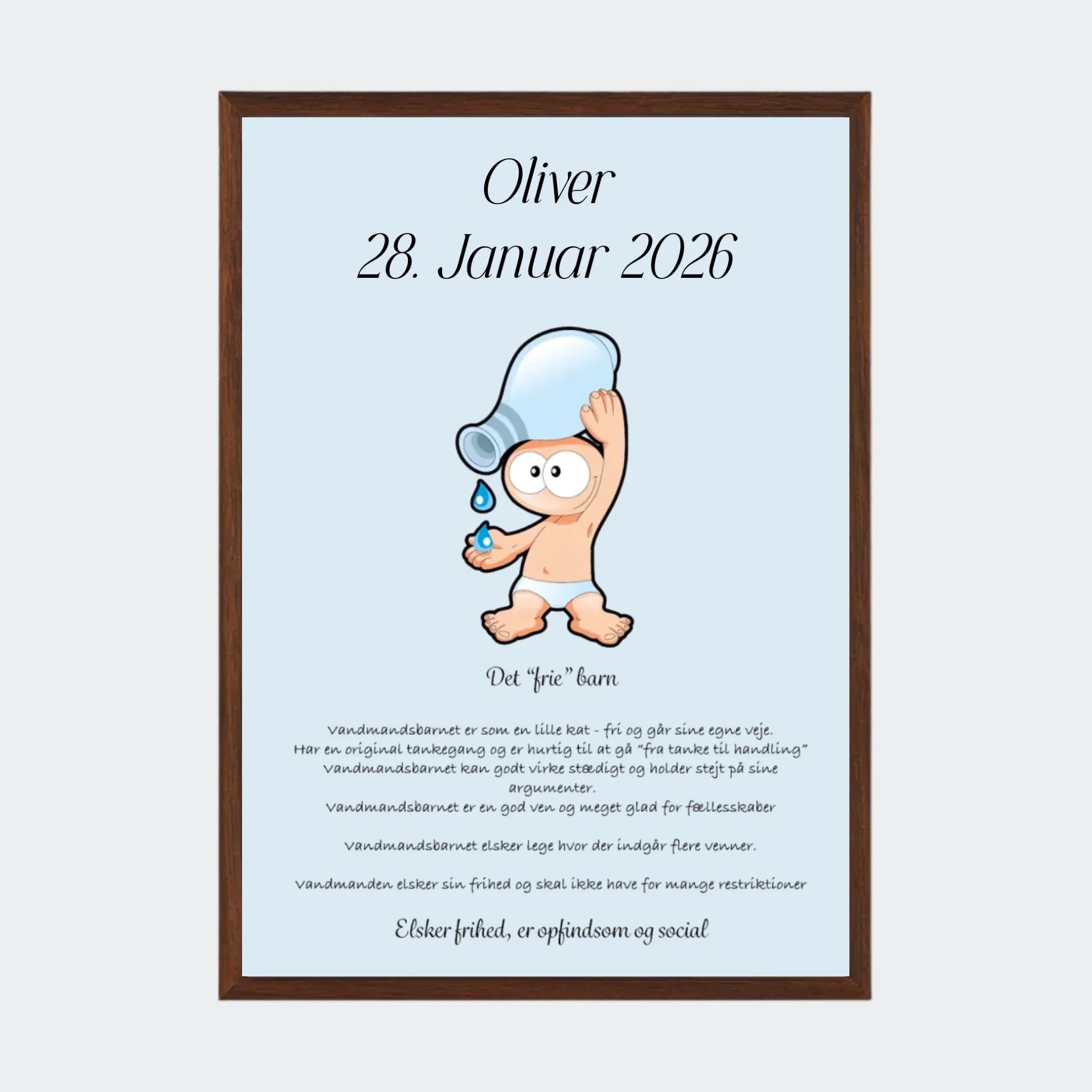 Mørk Eg Plakat Med Stjernetegn Vandmanden Plakater Mørk 10x15 - Teeinblue Plakater