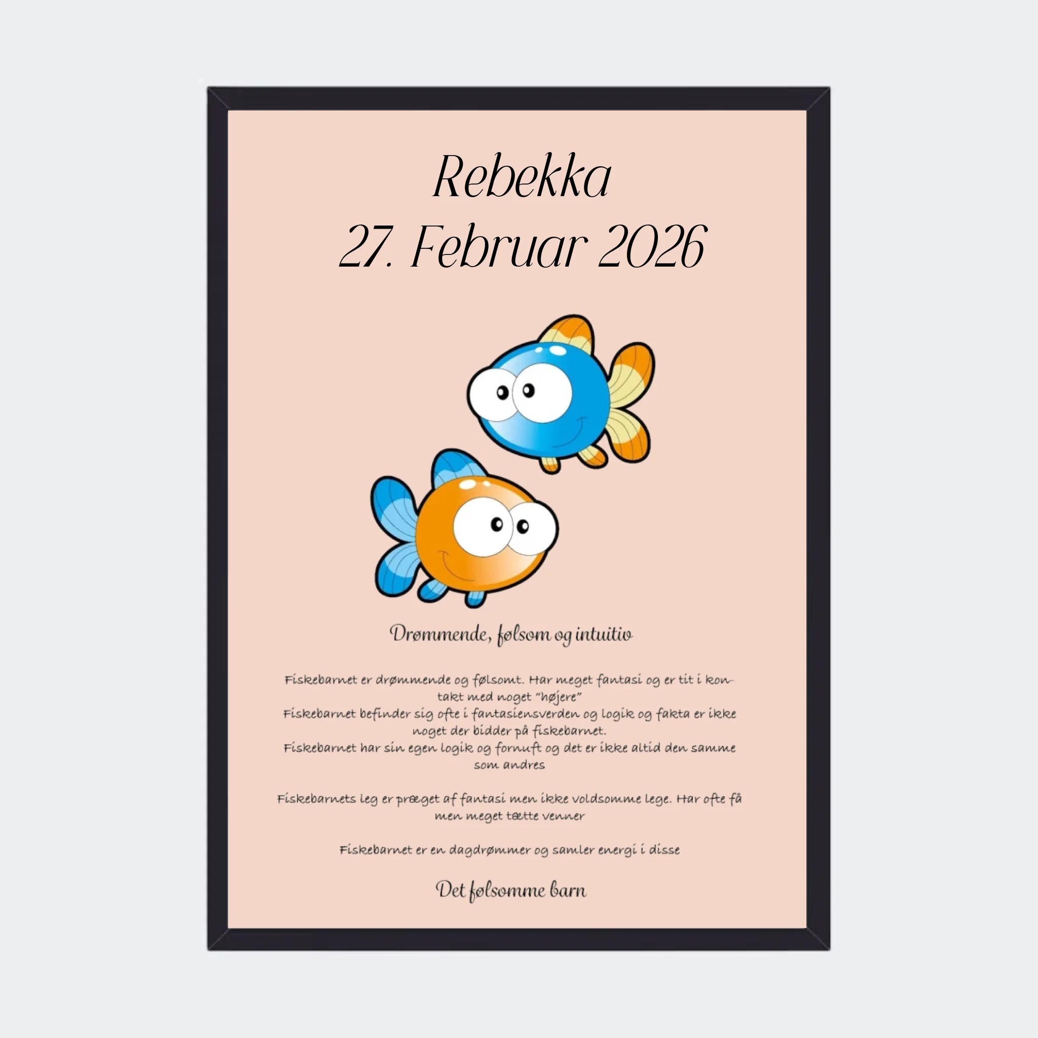 Sort Plakat Med Stjernetegn Fisken Plakater 10x15 - Teeinblue Plakater
