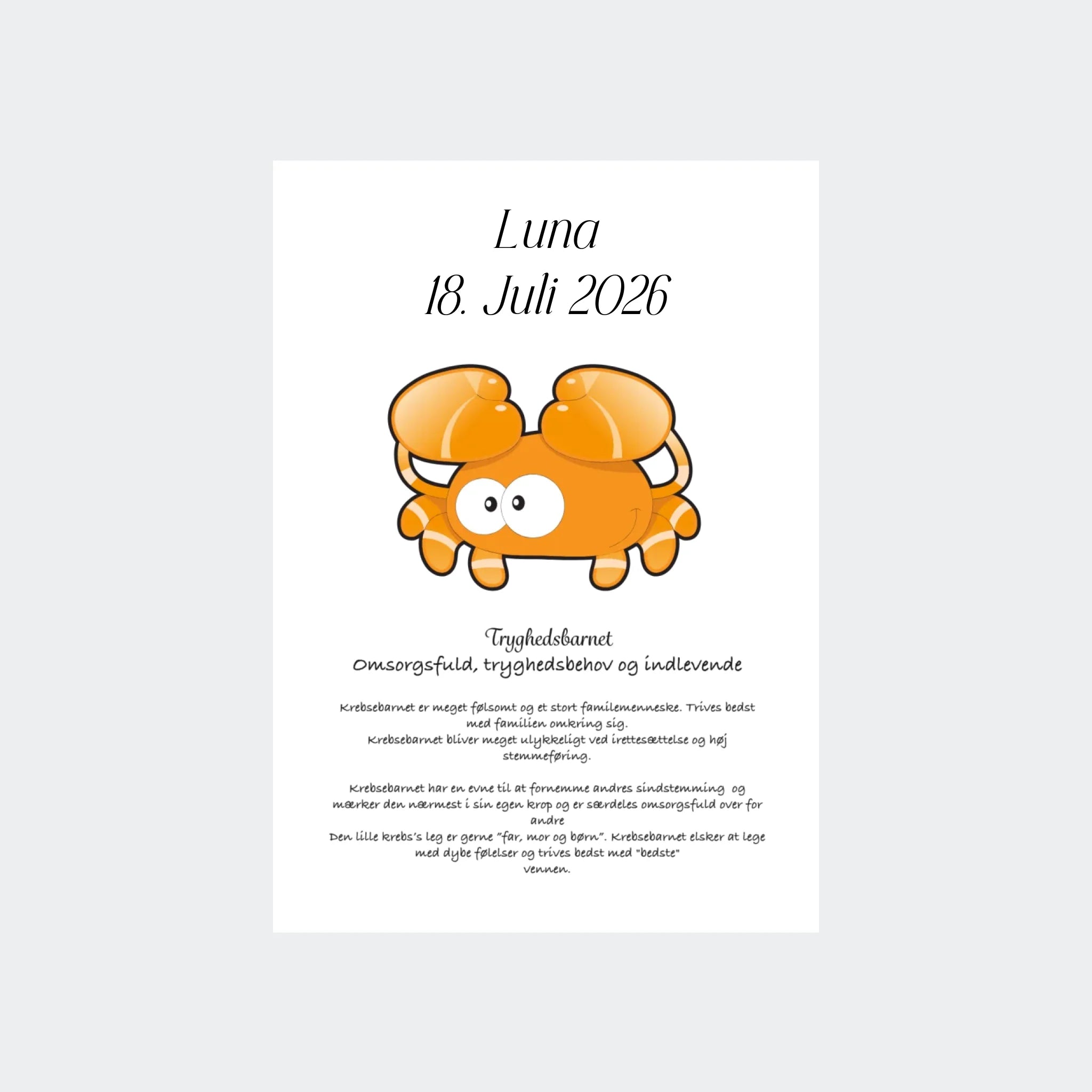 Uden Ramme Plakat Med Stjernetegn Krebsen Plakater 10x15 - Teeinblue Plakater