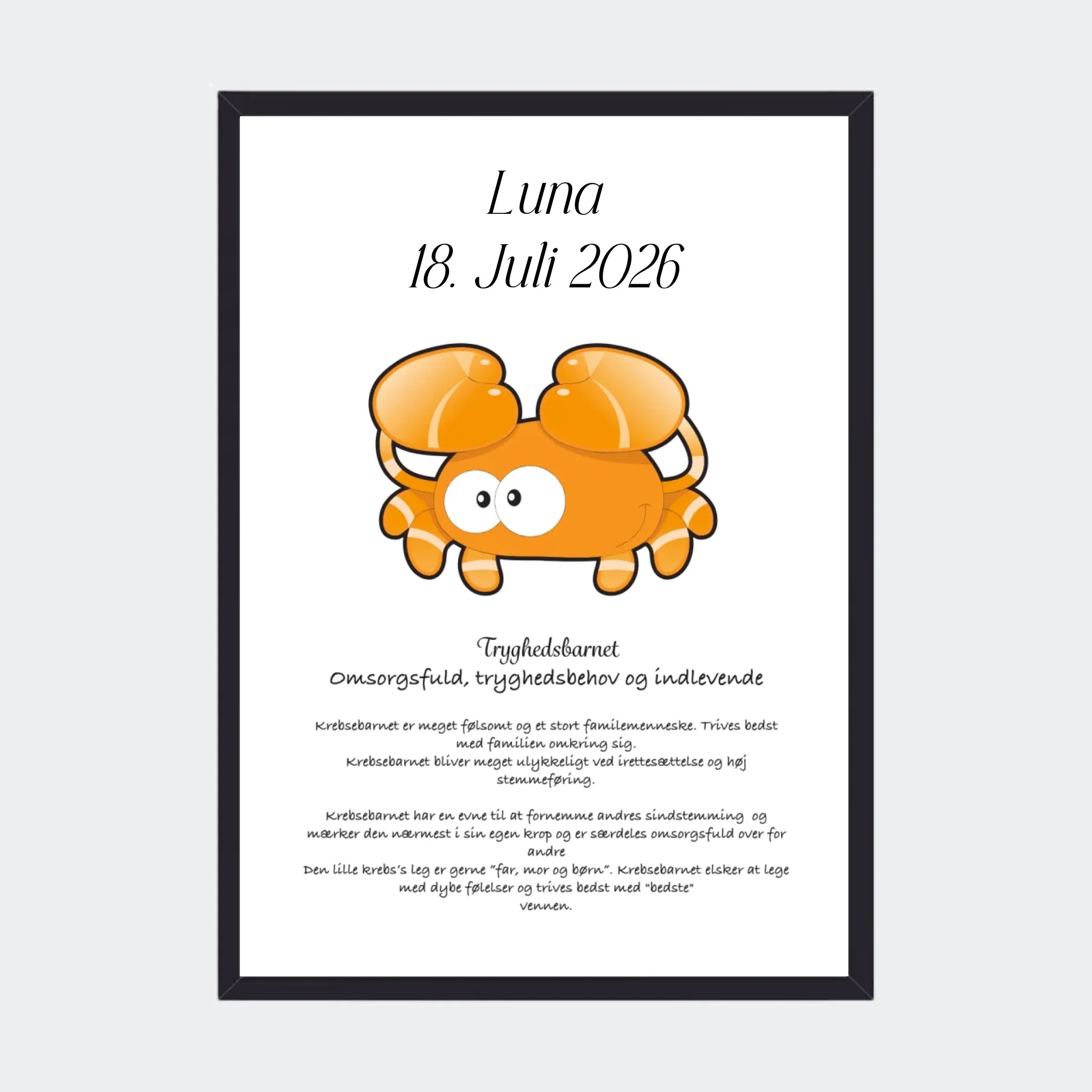 Sort Plakat Med Stjernetegn Krebsen Plakater 10x15 - Teeinblue Plakater