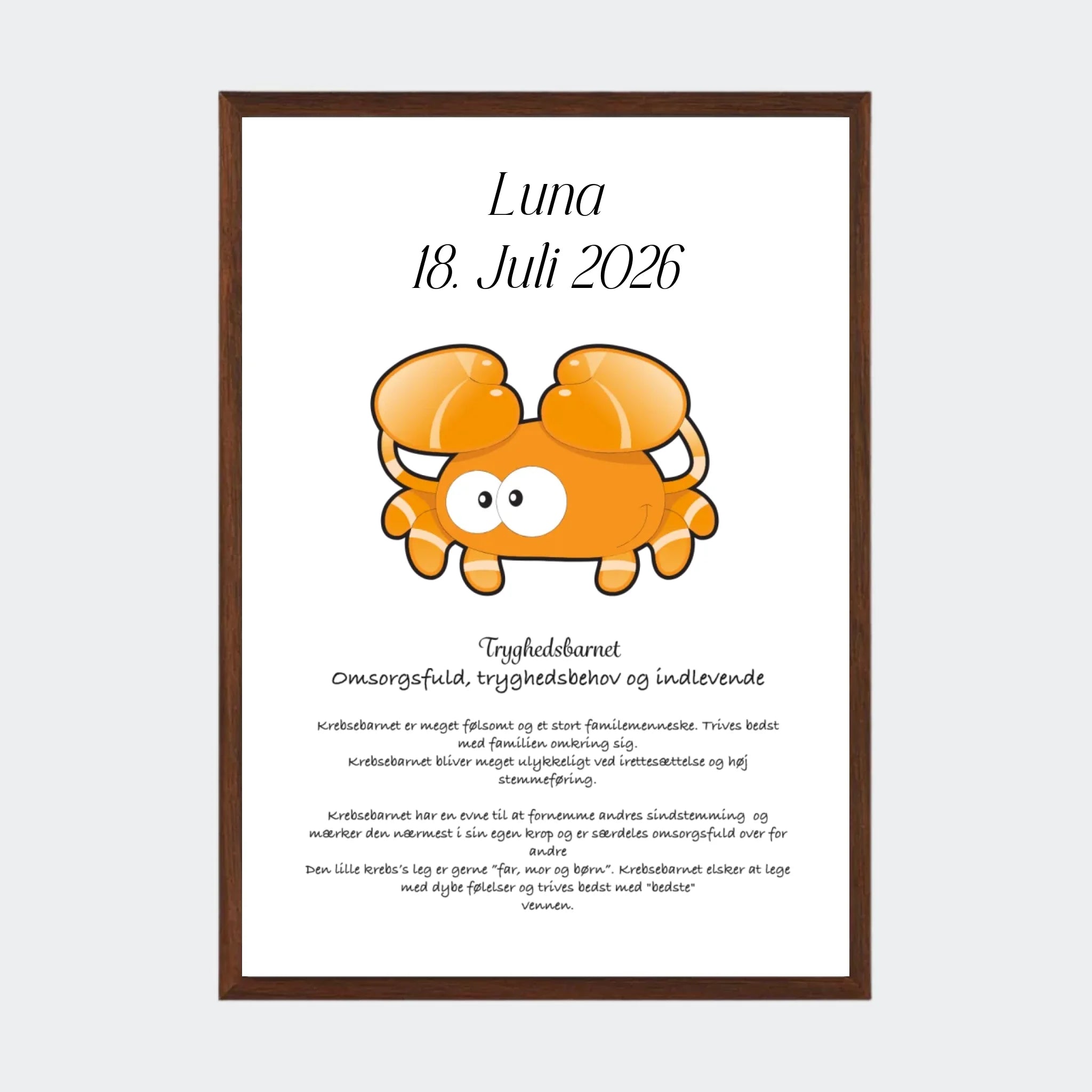 Mørk Eg Plakat Med Stjernetegn Krebsen Plakater Mørk 10x15 - Teeinblue Plakater