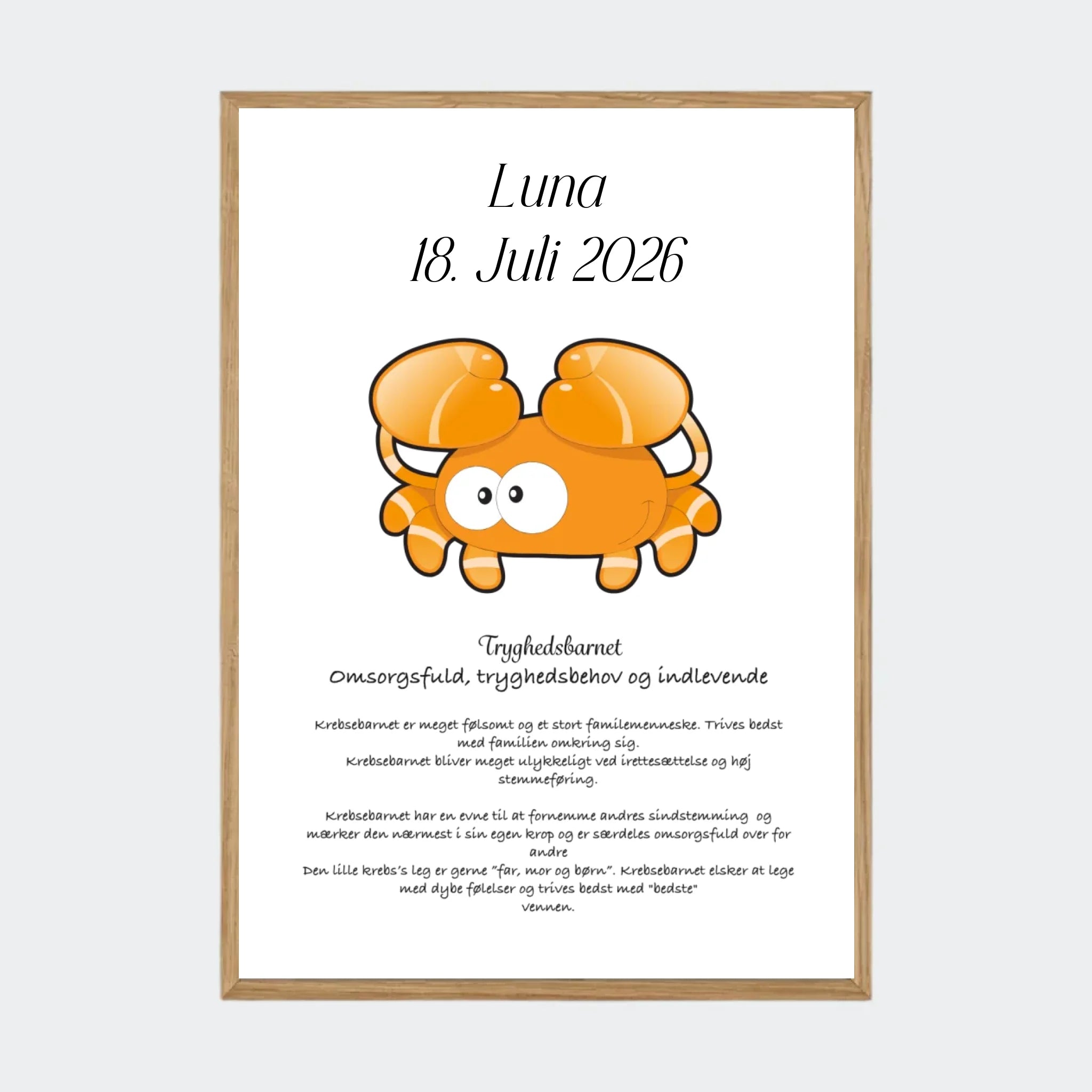 Massiv Eg Plakat Med Stjernetegn Krebsen Plakater Massiv - Teeinblue Plakater