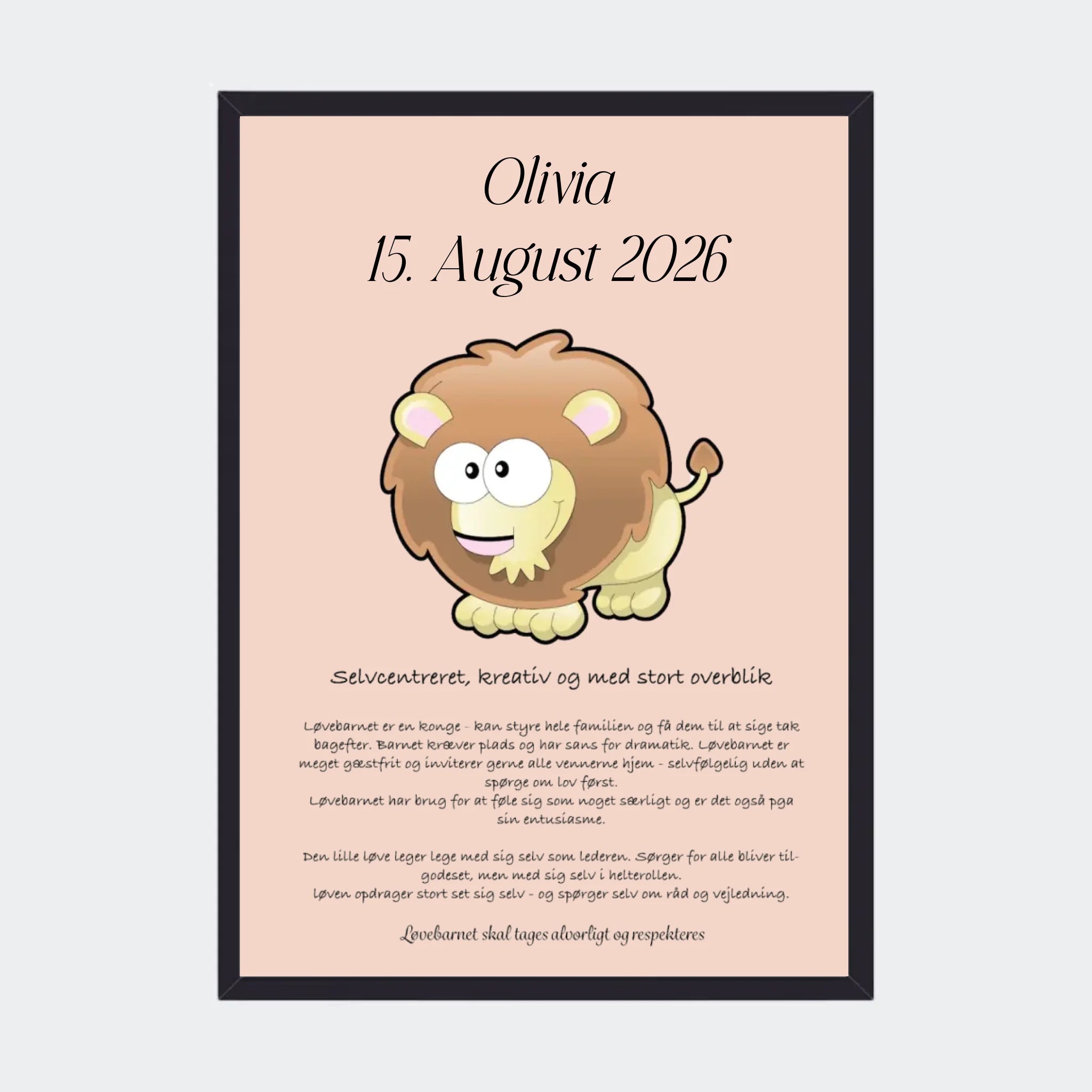 Sort Plakat Med Stjernetegn Løven Plakater 10x15 - Teeinblue Plakater