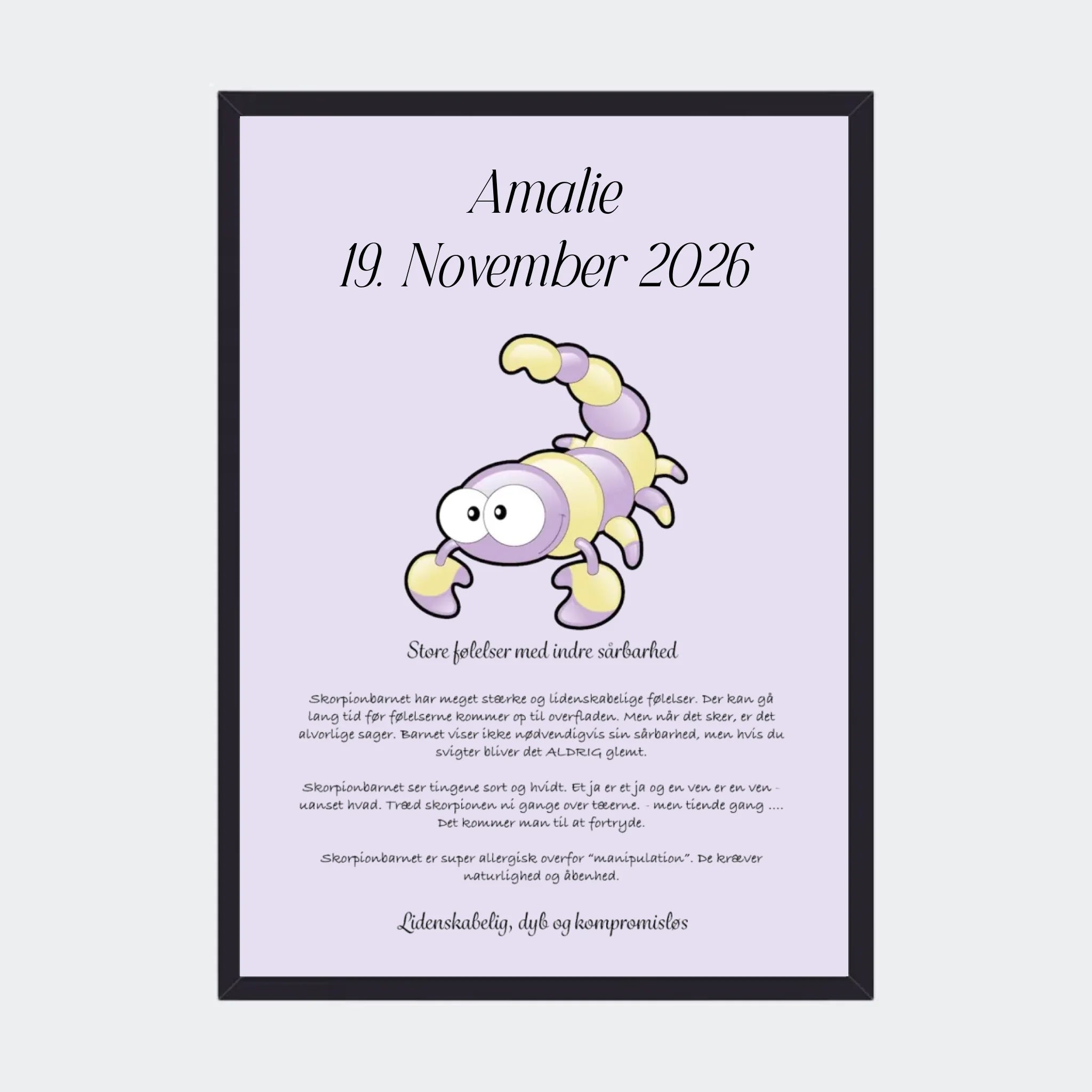 Sort Plakat Med Stjernetegn Skorpionen Plakater 10x15 - Teeinblue Plakater