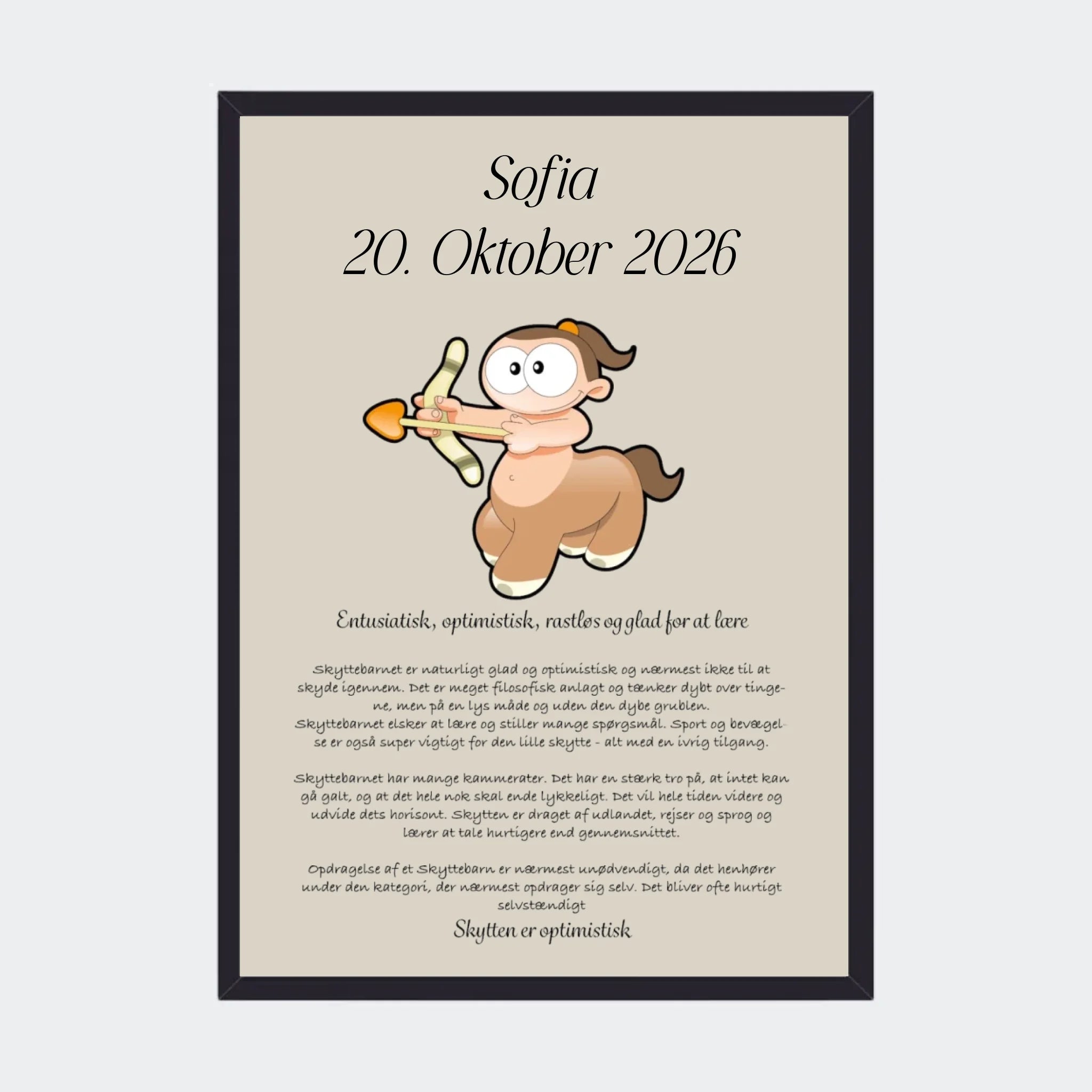 Sort Plakat Med Stjernetegn Skytten Plakater 10x15 - Teeinblue Plakater
