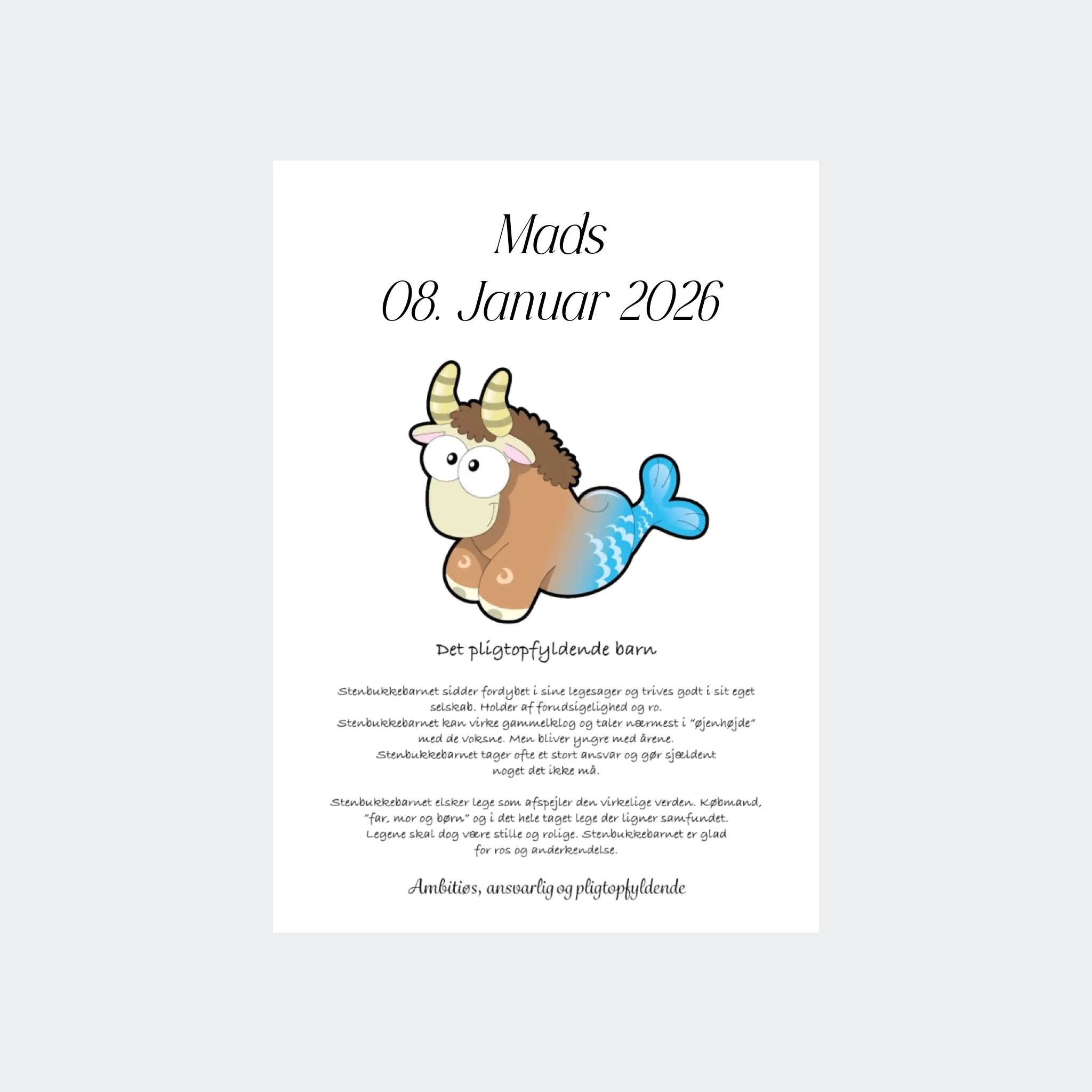 Uden Ramme Plakat Med Stjernetegn Stenbukken Plakater 10x15 - Teeinblue Plakater
