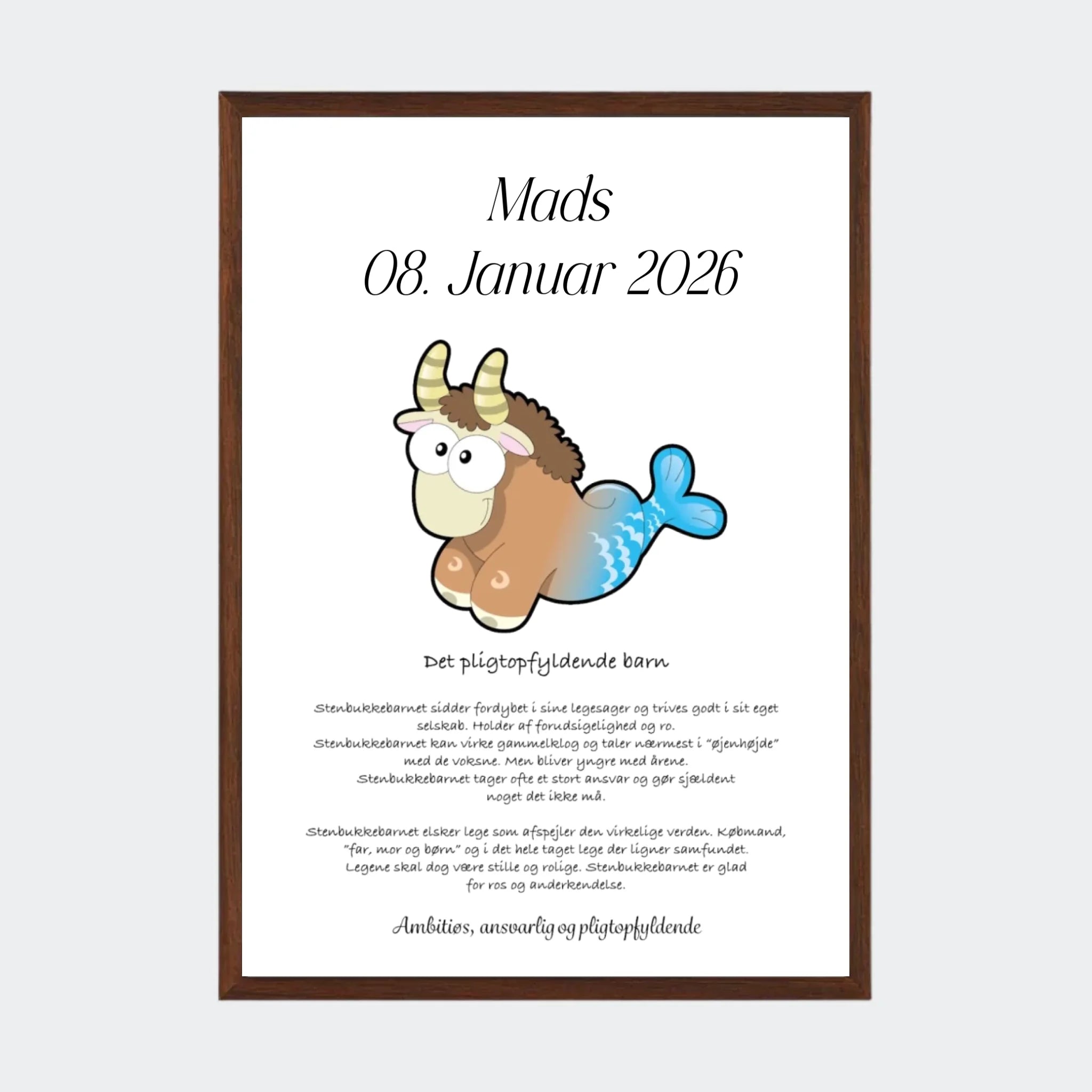 Mørk Eg Plakat Med Stjernetegn Stenbukken Plakater Mørk 10x15 - Teeinblue Plakater