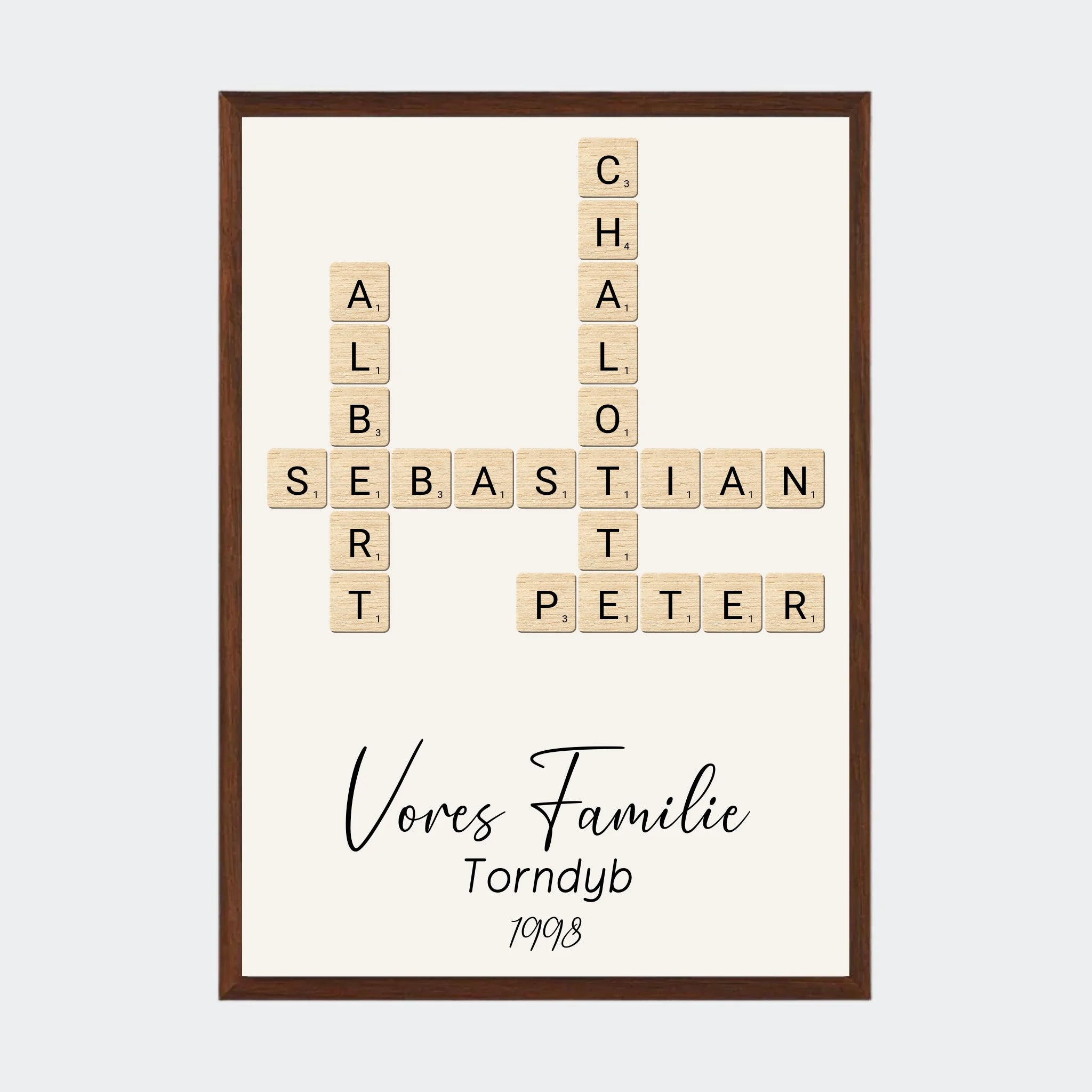 Mørk Eg Scrabble Plakat Plakater Mørk 10x15 - Teeinblue Plakater