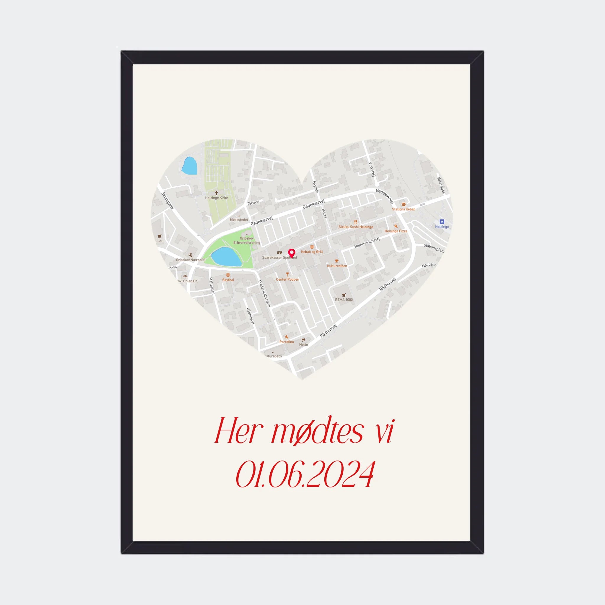 Sort Plakat Maps Plakater 10x15 - Teeinblue Plakater