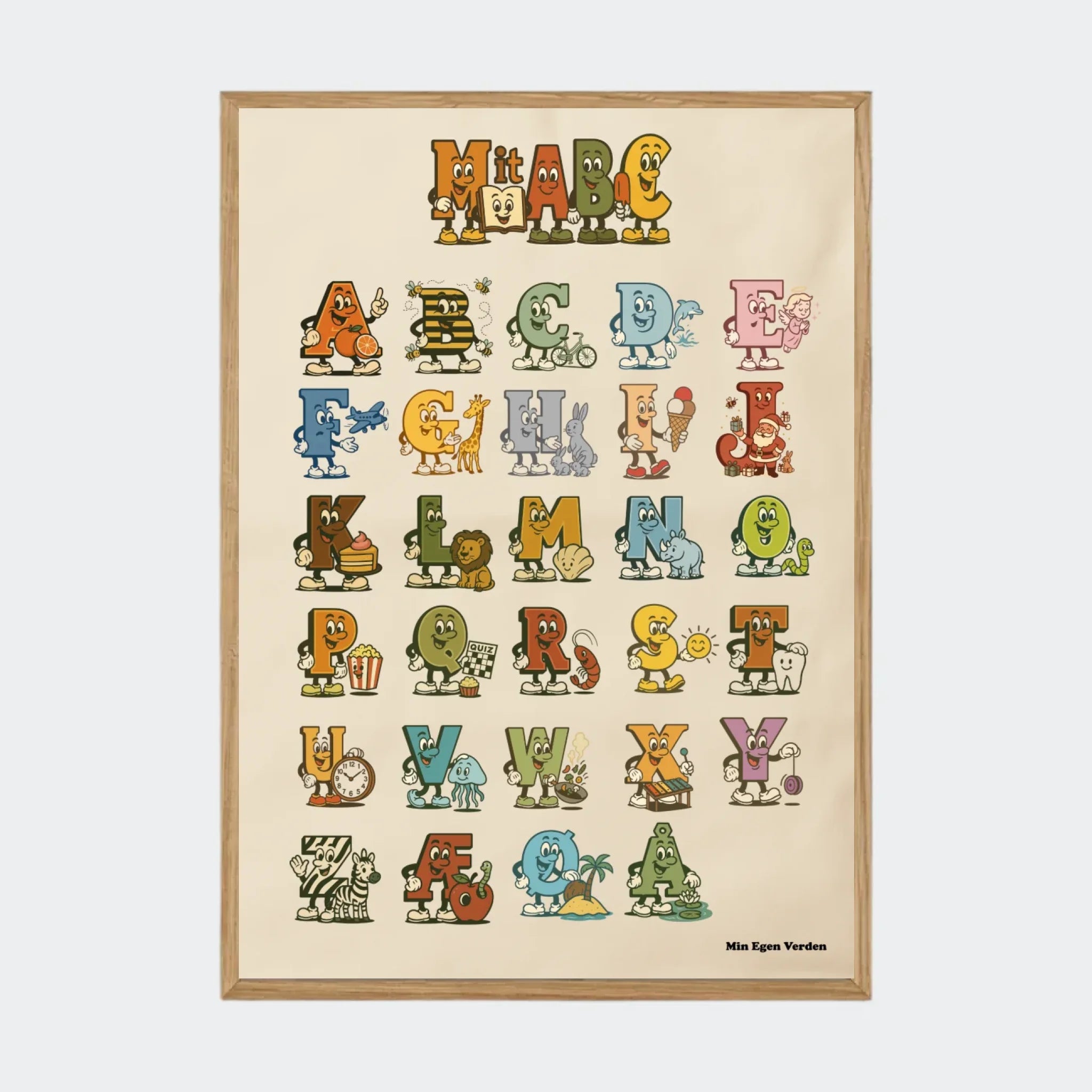 Massiv Eg Plakat Mit Abc Med Forskellige Motiver Plakater Massiv - Teeinblue Plakater