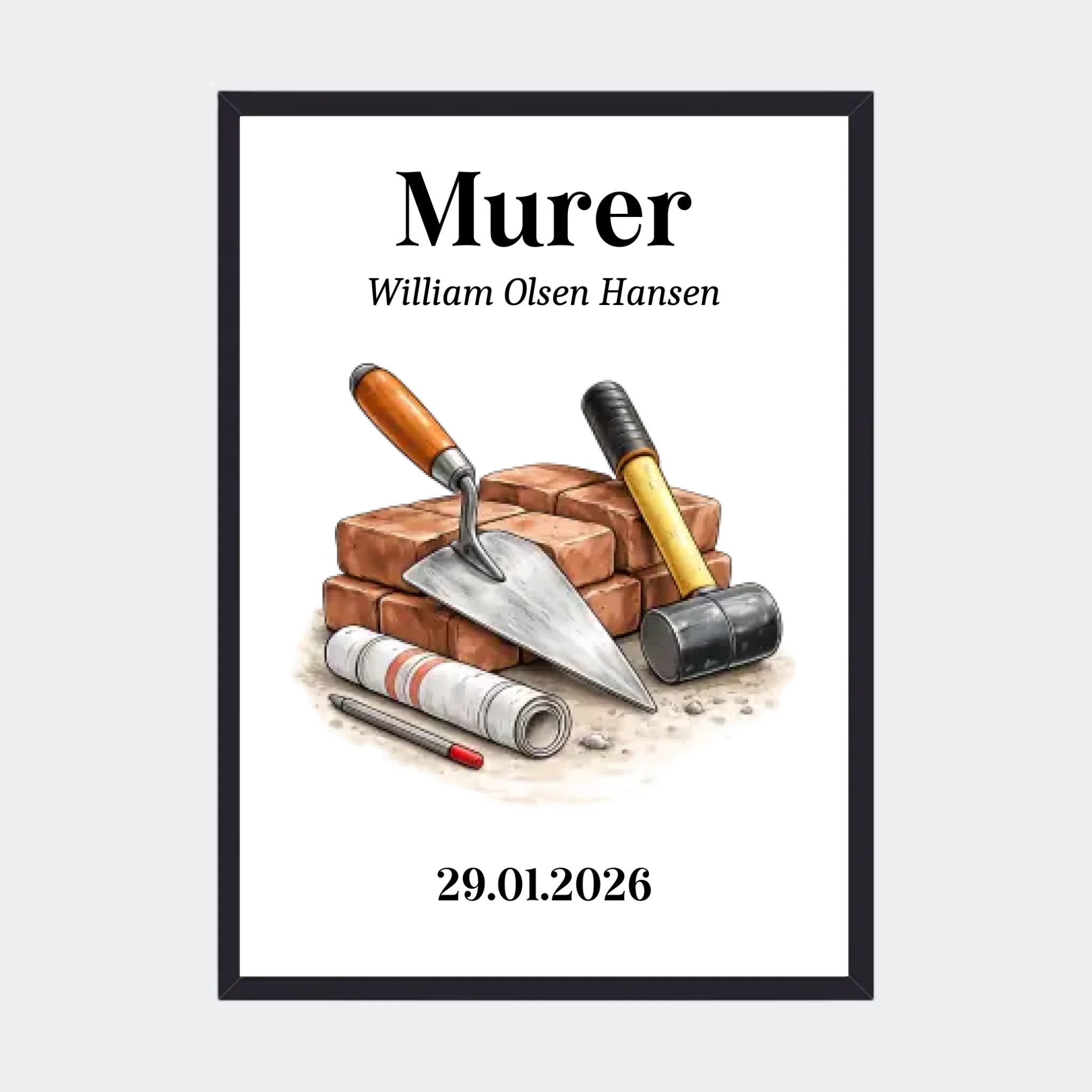 Sort Plakat Udlært Murer Plakater 10x15 - Teeinblue Plakater