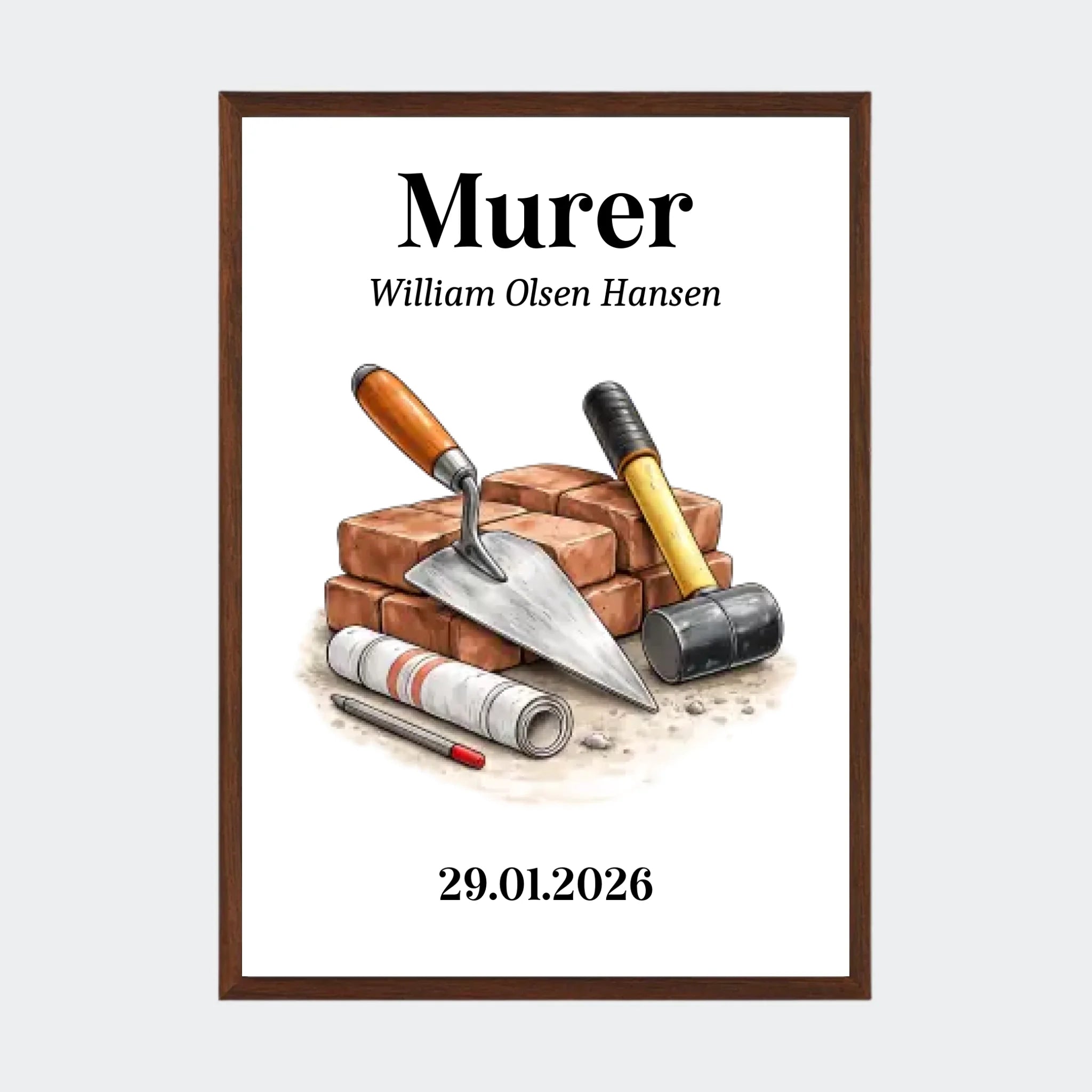 Mørk Eg Plakat Udlært Murer Plakater Mørk 10x15 - Teeinblue Plakater