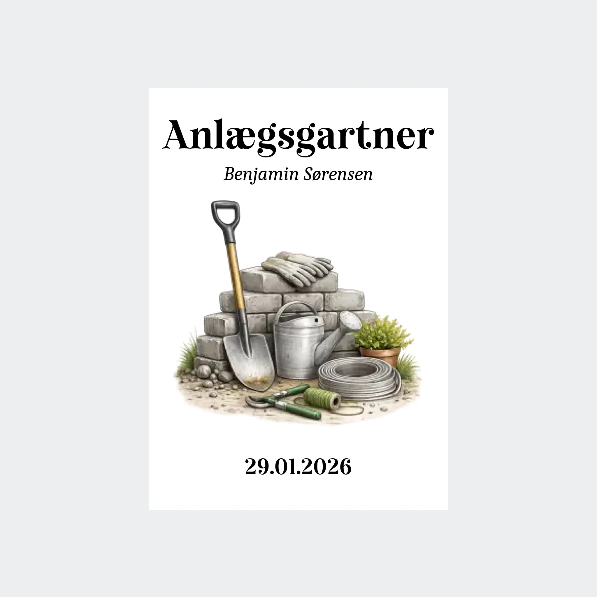 Uden Ramme Plakat Udlært Anlægsgartner Plakater 10x15 - Teeinblue Plakater