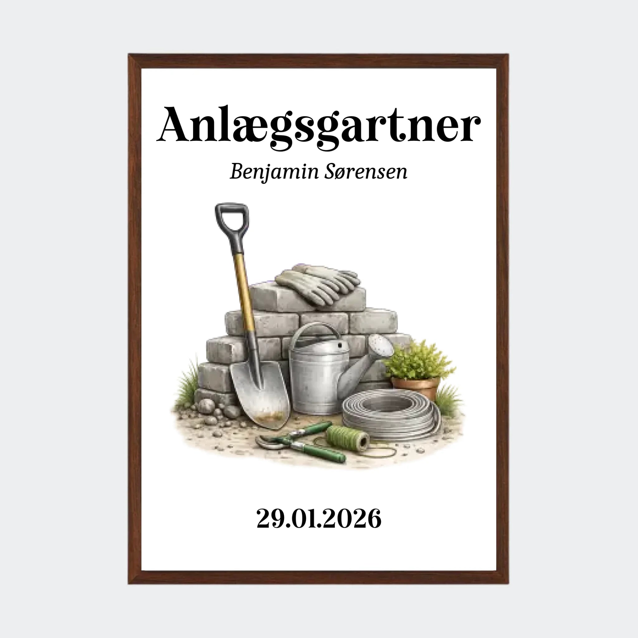 Mørk Eg Plakat Udlært Anlægsgartner Plakater Mørk 10x15 - Teeinblue Plakater