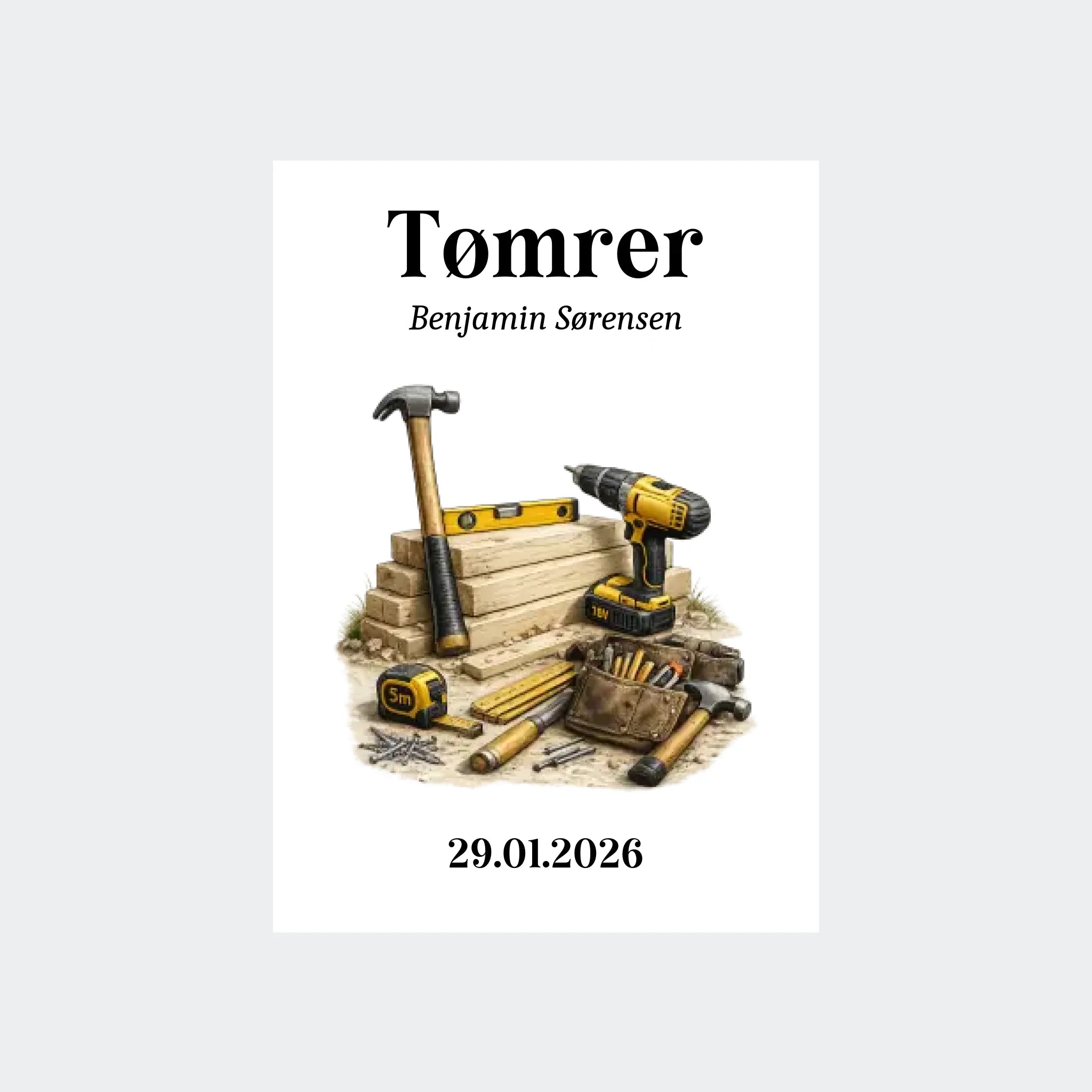 Uden Ramme Plakat Udlært Tømrer Plakater 10x15 - Teeinblue Plakater