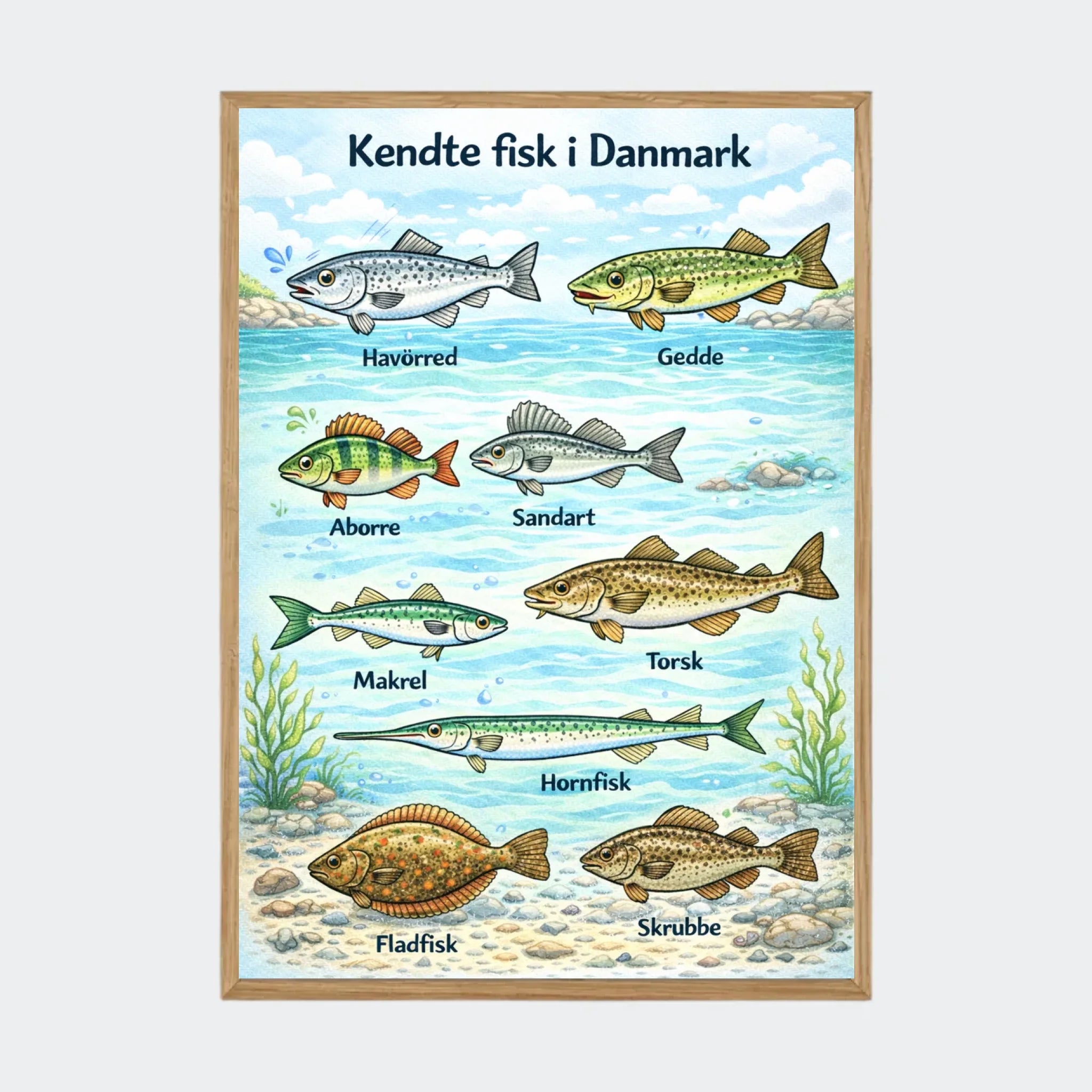 Massiv Eg Plakat Alm Danske Fisk Plakater Massiv - Plakater