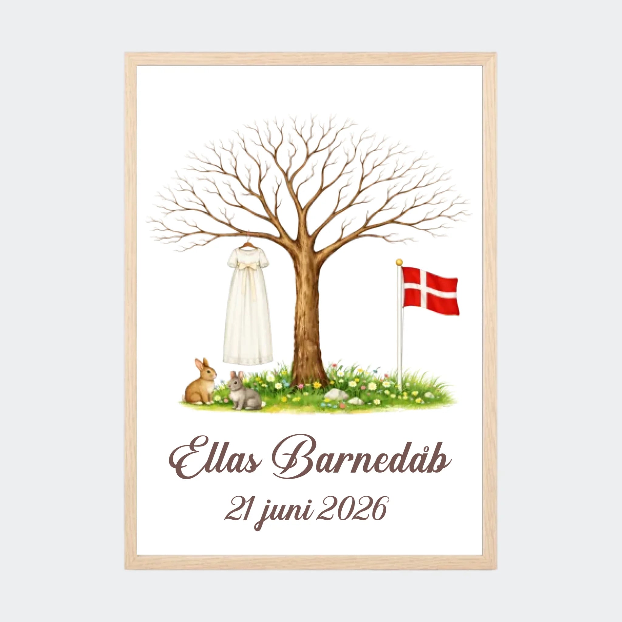 Natur Eg Fingeraftryks Plakatr Dåb Plakater Natur 10x15 - Teeinblue Plakater