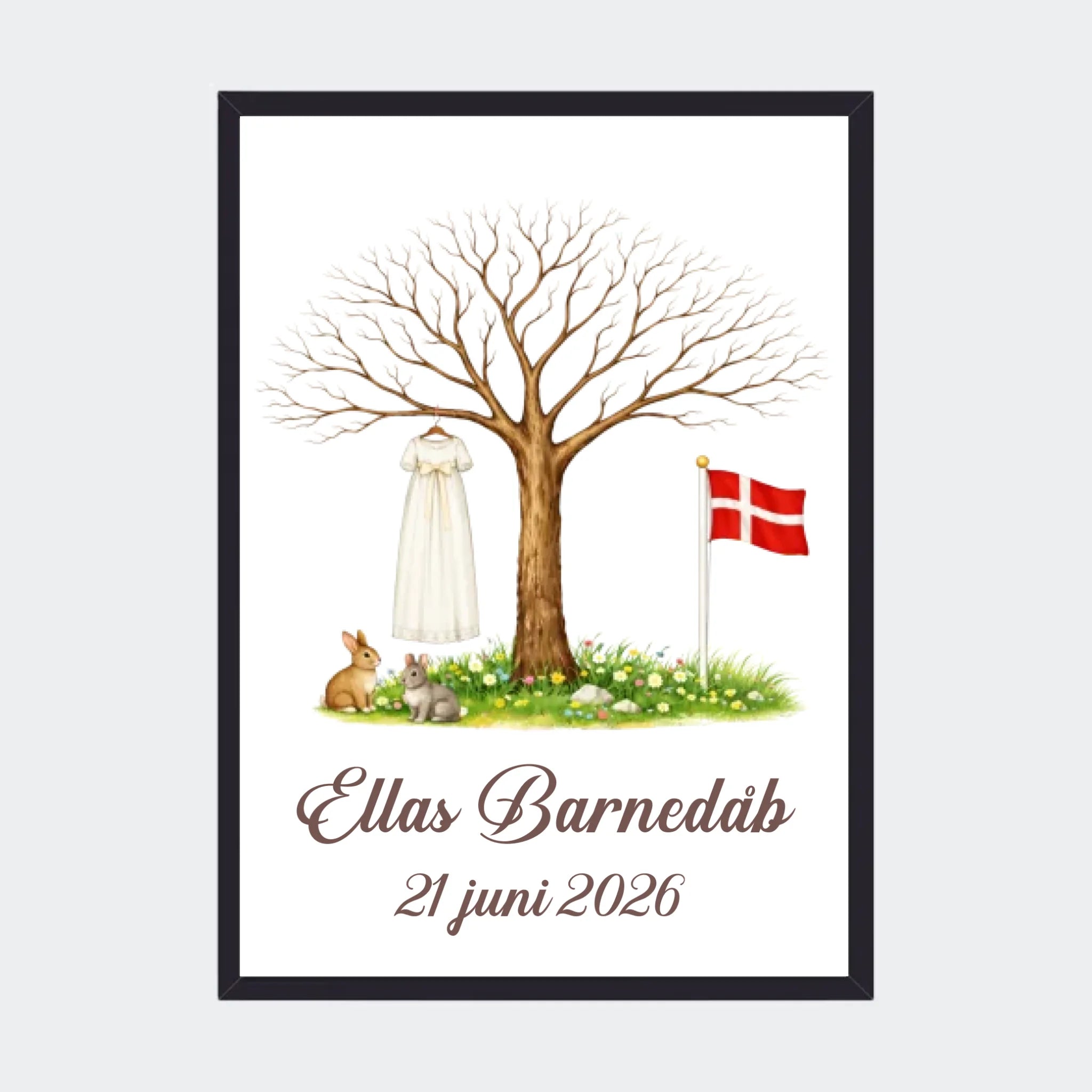 Sort Fingeraftryks Plakatr Dåb Plakater 10x15 - Teeinblue Plakater