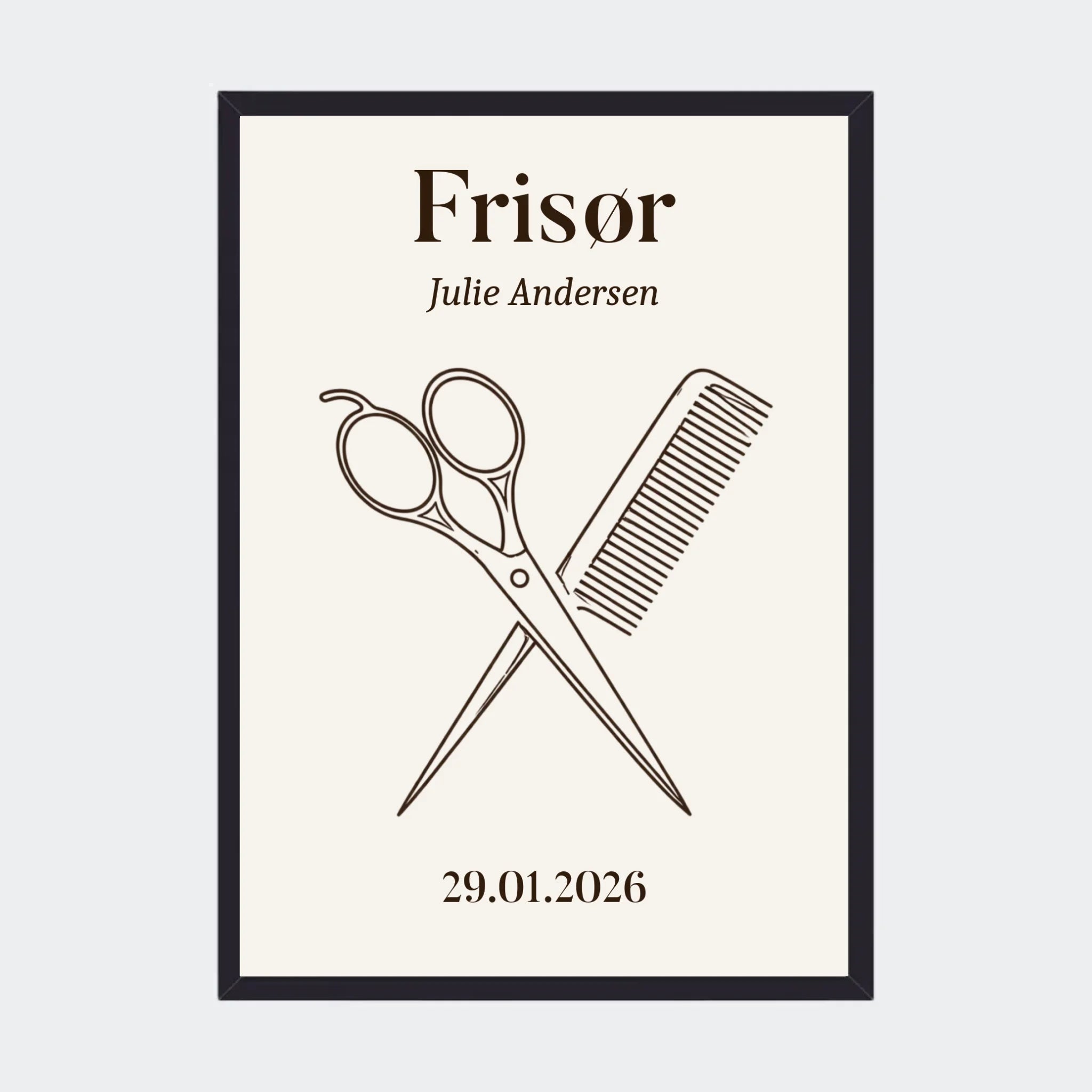 Sort Plakat Frisør Uddannelse Plakater 10x15 - Teeinblue Plakater
