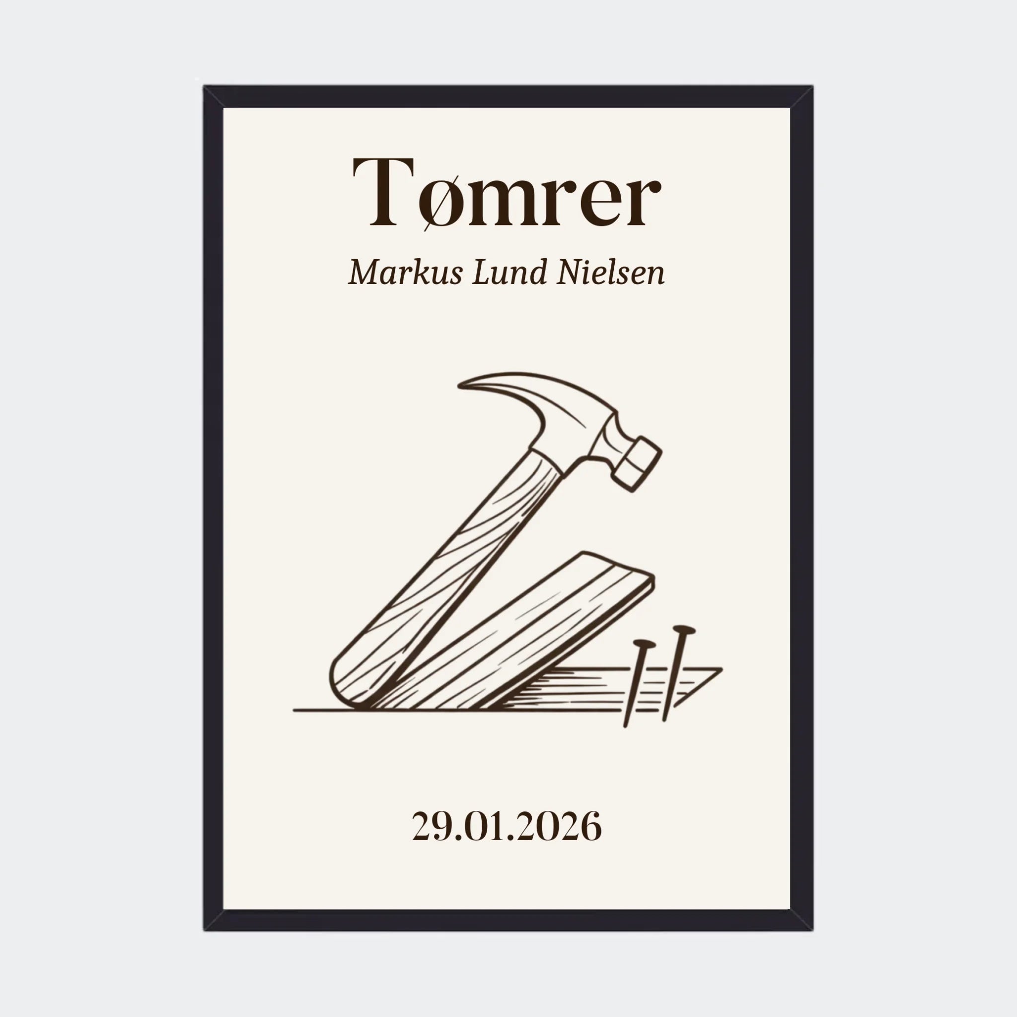 Sort Plakat Tømrer Uddannelse Plakater 10x15 - Min Egen Verden Plakater