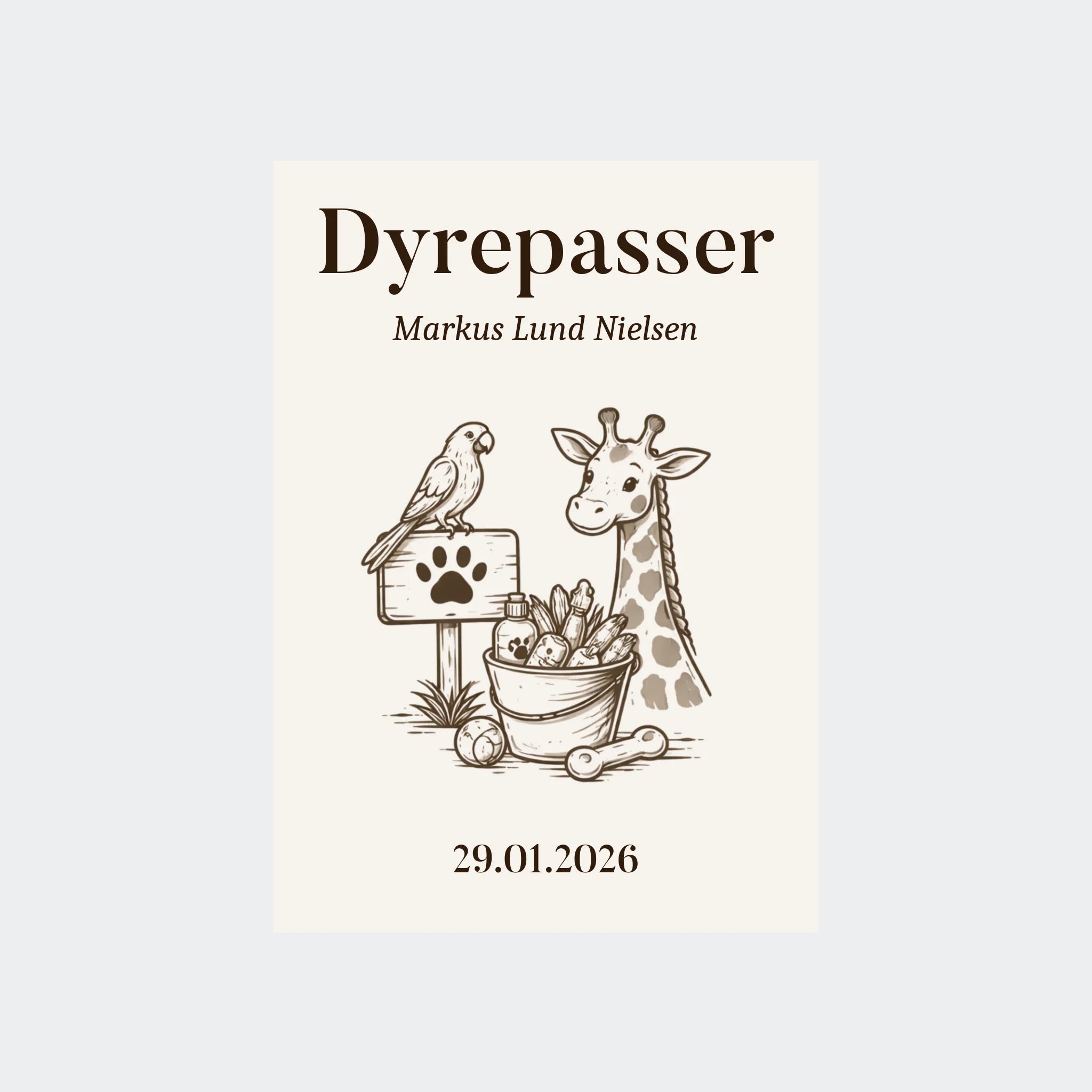 Uden Ramme Plakat Dyrepasser Uddannelse Plakater 10x15 - Min Egen Verden Plakater