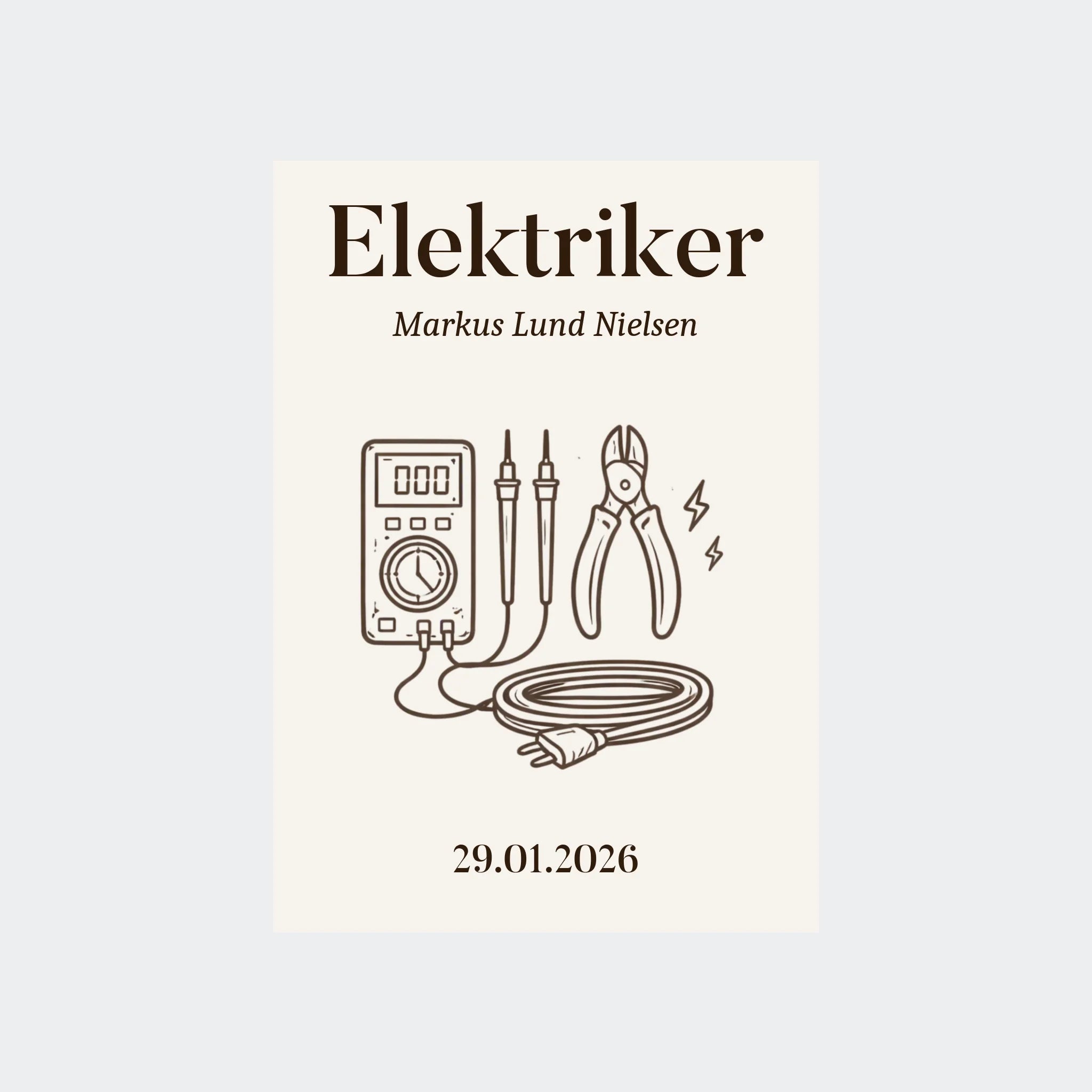 Uden Ramme Plakat Elektriker Uddannelse Plakater 10x15 - Teeinblue Plakater