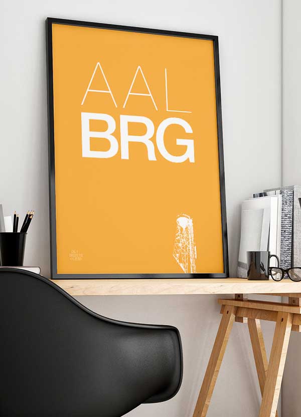 Aalborg Plakat Med Aalborg Tårnet 199 - Det Bedste Hjem Plakater