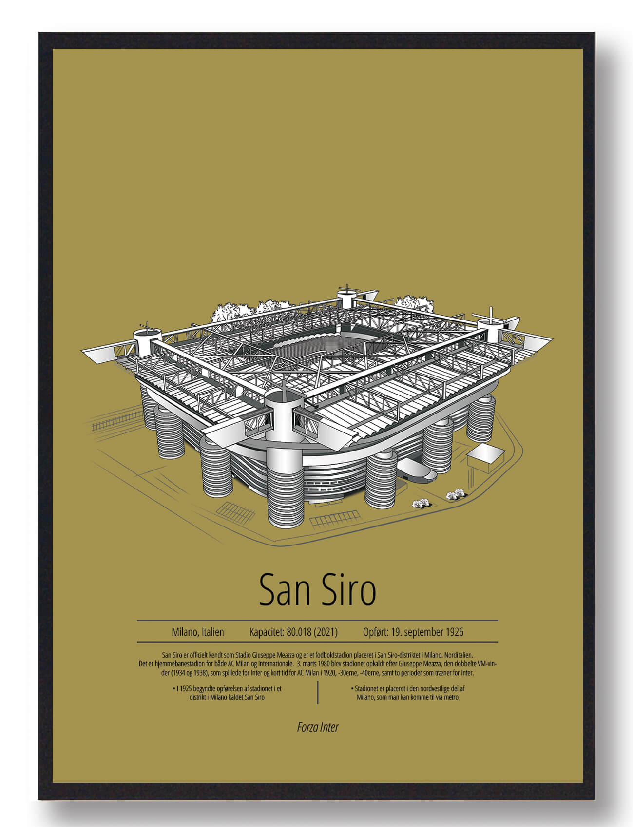 San Siro Inter Milan Gul - Plakatdyr.dk Plakater