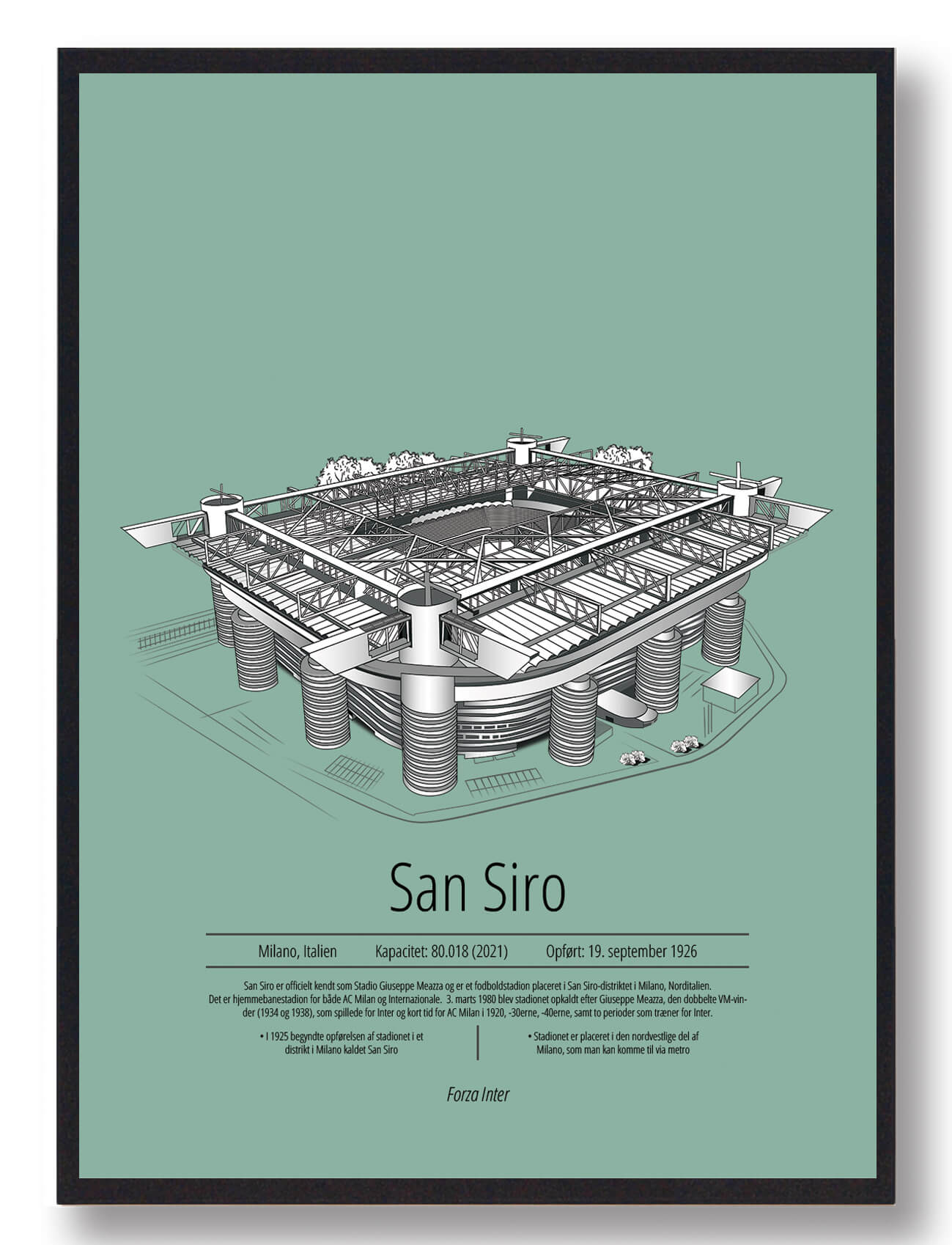 Grøn San Siro Inter Milan Mint - Plakatdyr.dk Plakater