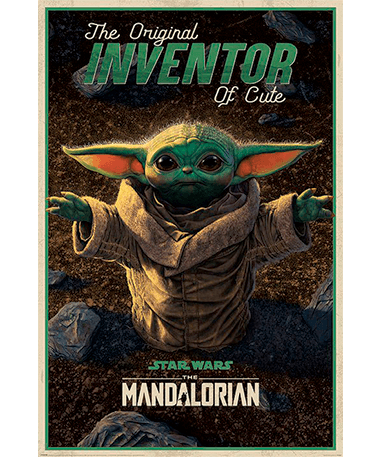 Baby Yoda Plakat Cute Inventor The Mandalorian - Plakater