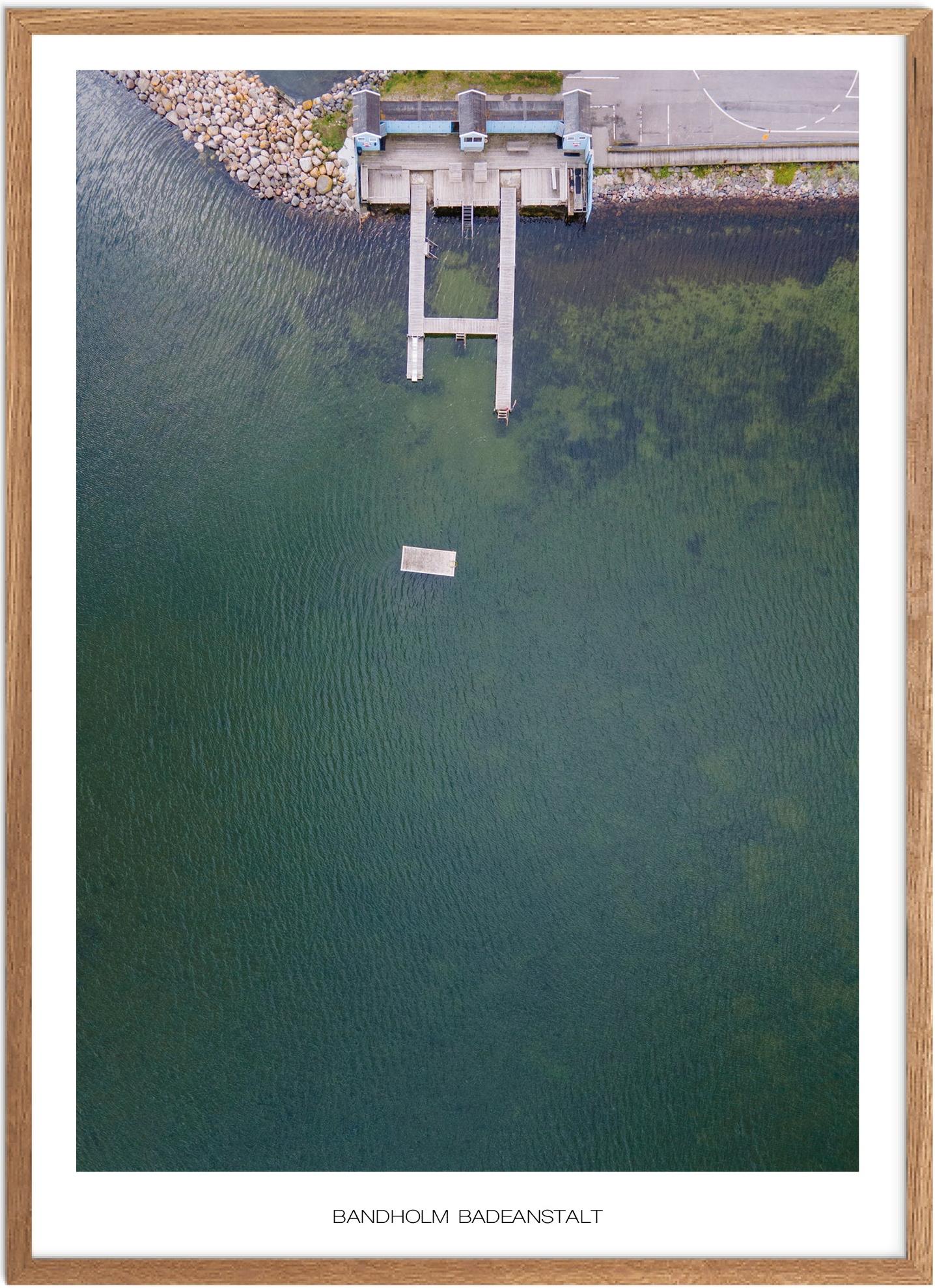 Plakat Bandholm Badeanstalt Naturplakat Plakater Lolland Falster Plakat Plakatsnedkeren Drone Plakater - Plakatsnedkeren Plakater