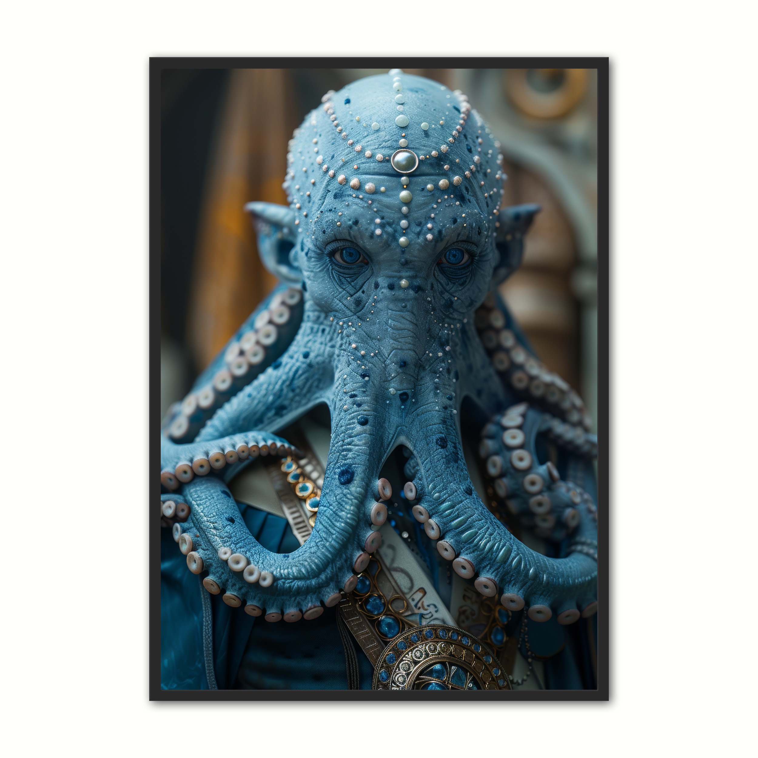 Plakat Med Blue Hybrid Octopus Fantasi Plakat - Ny Plakat Plakater