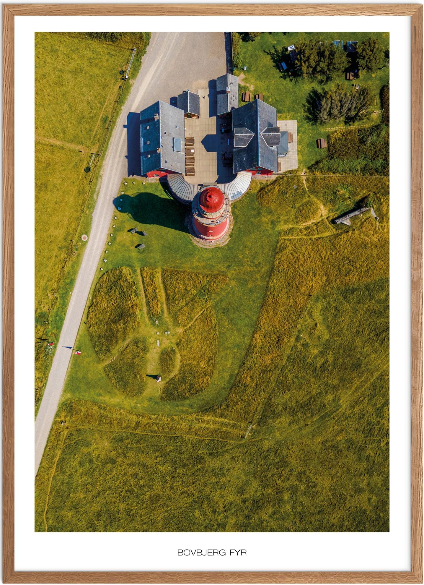 Plakat Bovbjerg Fyr Naturplakat Plakater Vestjylland Plakat Plakatsnedkeren Drone Plakater - Plakatsnedkeren Plakater