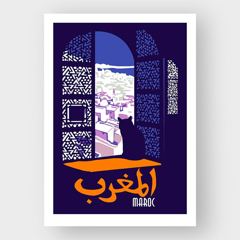 Marokkansk Plakat Chat 30x40 - Tibladin Plakater