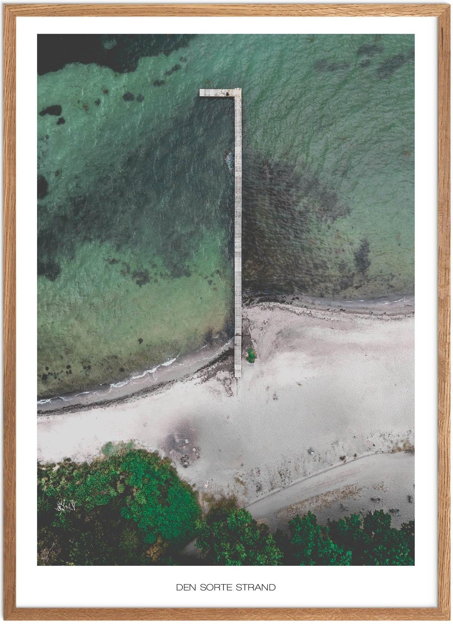 Plakat: Den Sorte Strand Bro Naturplakat Plakater Sydjylland Plakat Plakatsnedkeren Drone Plakater - Plakatsnedkeren Plakater