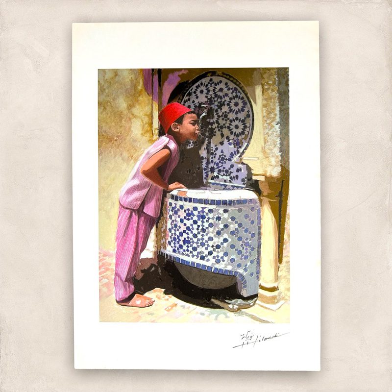 Plakat 35x24 Dreng Ved Fontaine - Tibladin Plakater