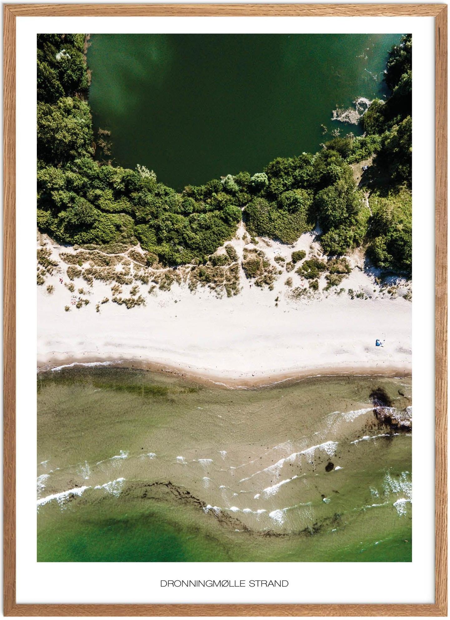 Plakat: Dronningmølle Strand Naturplakat Plakater Nordsjælland Plakat Plakatsnedkeren Drone Plakater - Plakatsnedkeren Plakater
