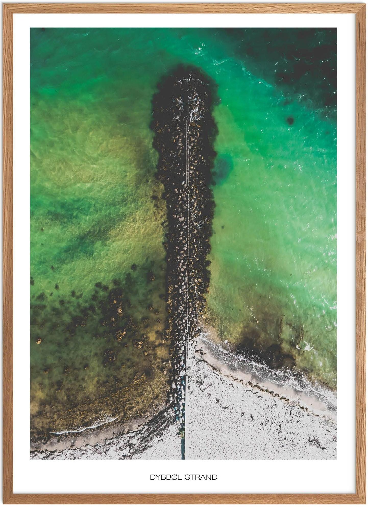 Plakat: Dybbøl Strand Naturplakat Plakater Sydjylland Plakat Plakatsnedkeren Drone Plakater - Plakatsnedkeren Plakater