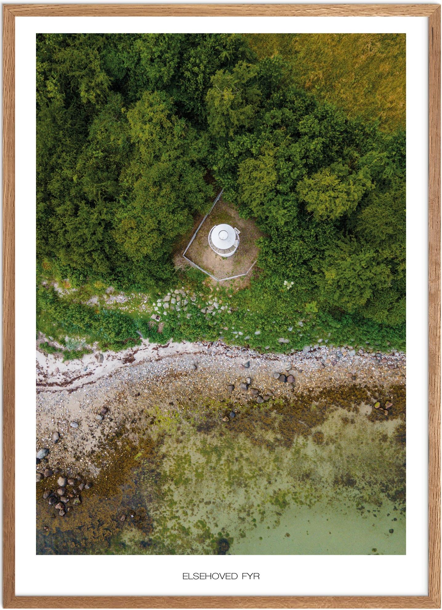 Plakat Elsehoved Fyr Naturplakat Plakater Fyn Plakat Plakatsnedkeren Drone Plakater - Plakatsnedkeren Plakater