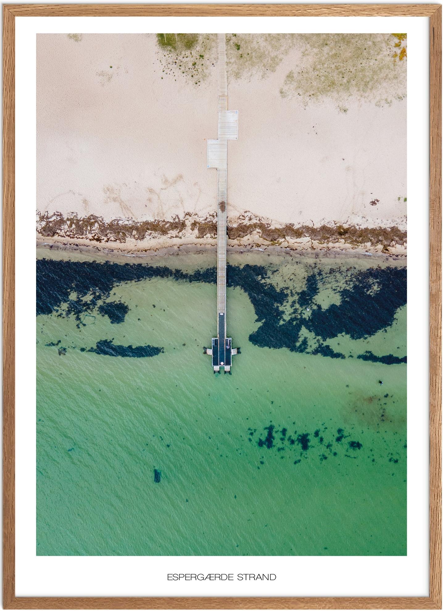 Plakat Espergærde Strand Naturplakat Plakater Nordsjælland Plakat Plakatsnedkeren Drone Plakater - Plakatsnedkeren Plakater