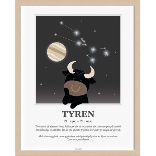 Kids Friis Stjernetegns Plakat Tyren - Kids By Friis Plakater
