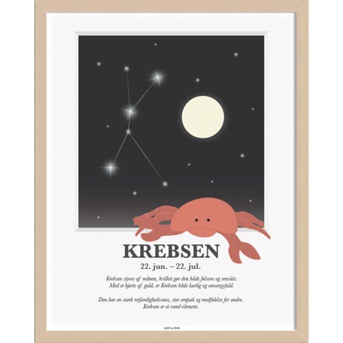 Kids Friis Stjernetegns Plakat Krebsen - Kids By Friis Plakater