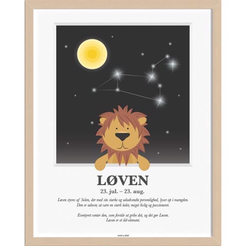 Kids Friis Stjernetegns Plakat Løven - Kids By Friis Plakater