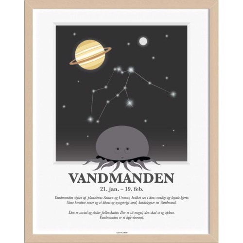 Kids Friis Stjernetegns Plakat Vandmanden - Kids By Friis Plakater